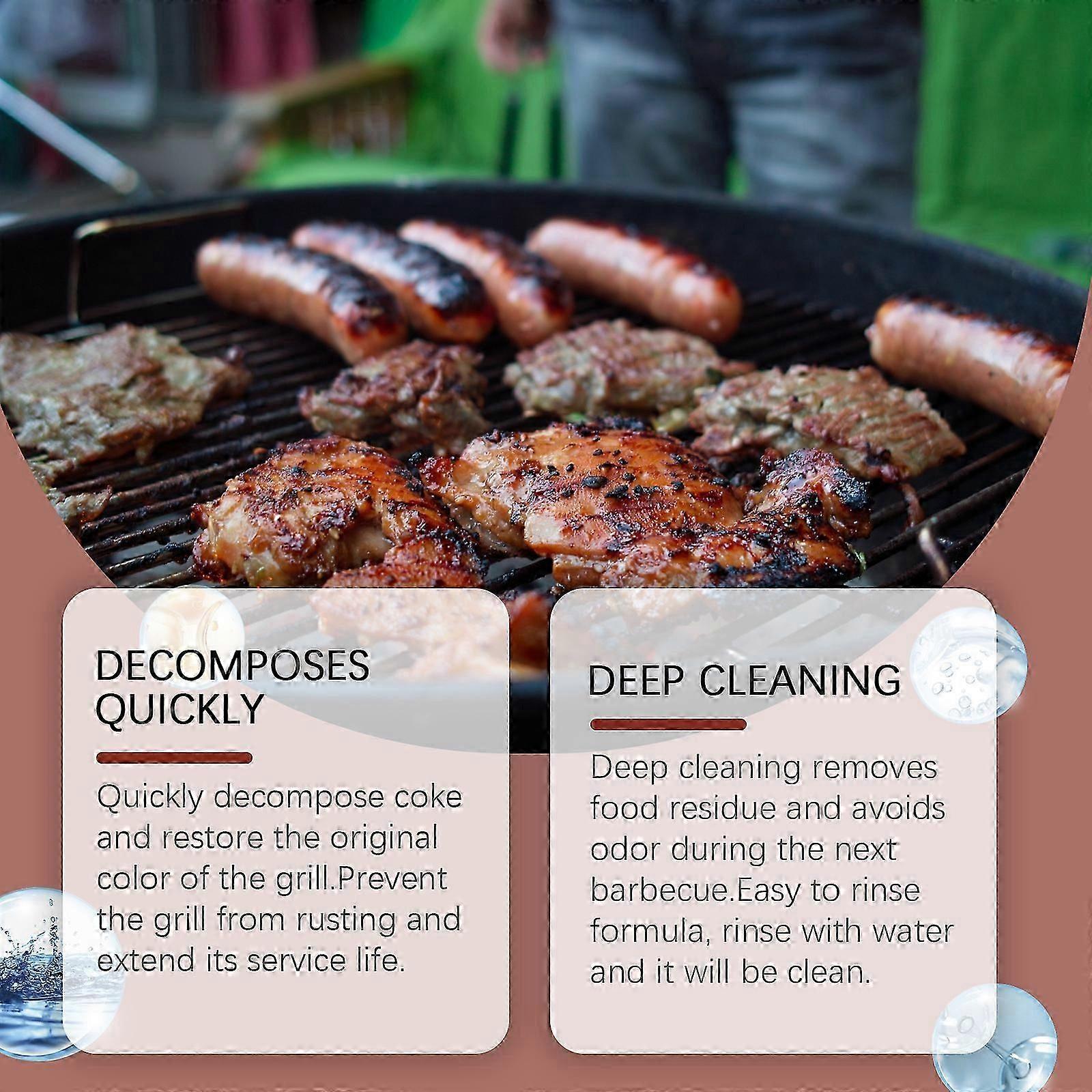 Portable Grill Cleaner Spray - Powerful, Easy-to-Use Formula for Oil & Stain Removal, Restores Grill Color, Prevents Rust, 120ml