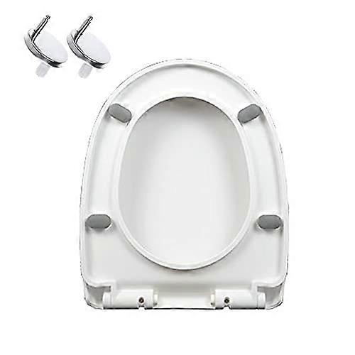 Soft Close Quick Release D Shape Toilet Seat with Adjustable Hinges and Easy  Installation White