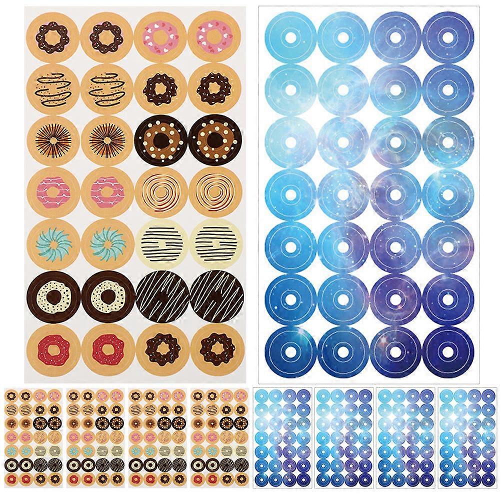 Creative Paper Stickers 5Pcs Assorted Color Design For Students Document Organization Round Adhesive Stickers For Binders