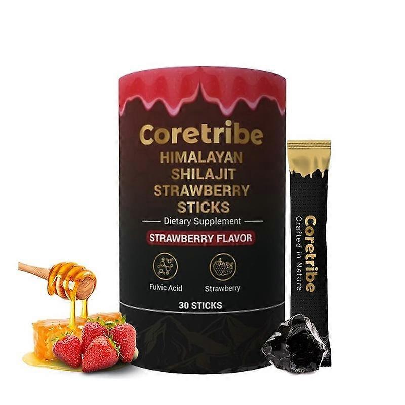 Coretribe Pure Himalayan Shilajit Honey Sticks | Easy to Consume Shilajit | 30 Sticks for Energy Boost & Immune Support, 85+ Trace Minerals,