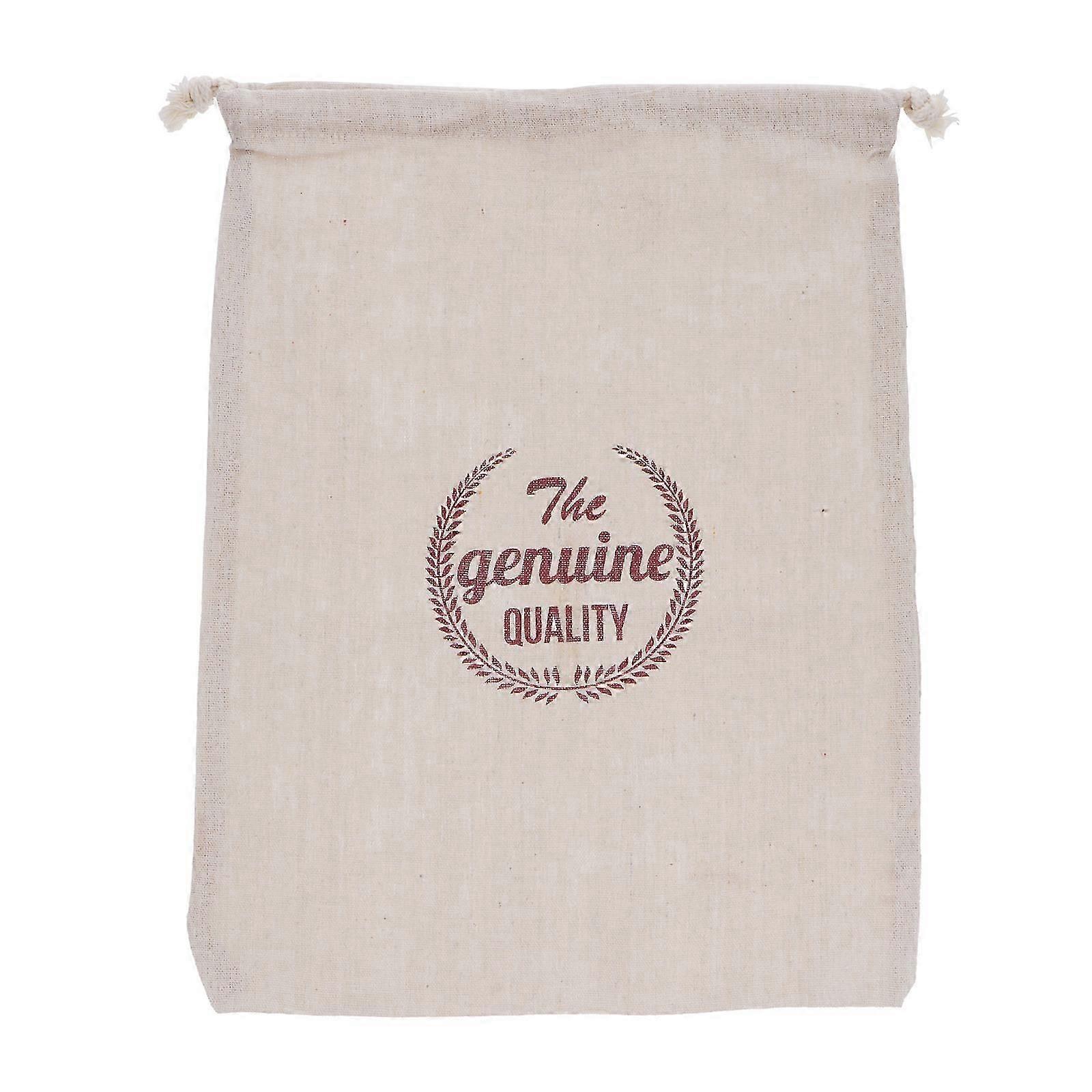 1Pc Linen Bread Bag Reusable Drawstring Bag Homemade Bread Storage Pouch