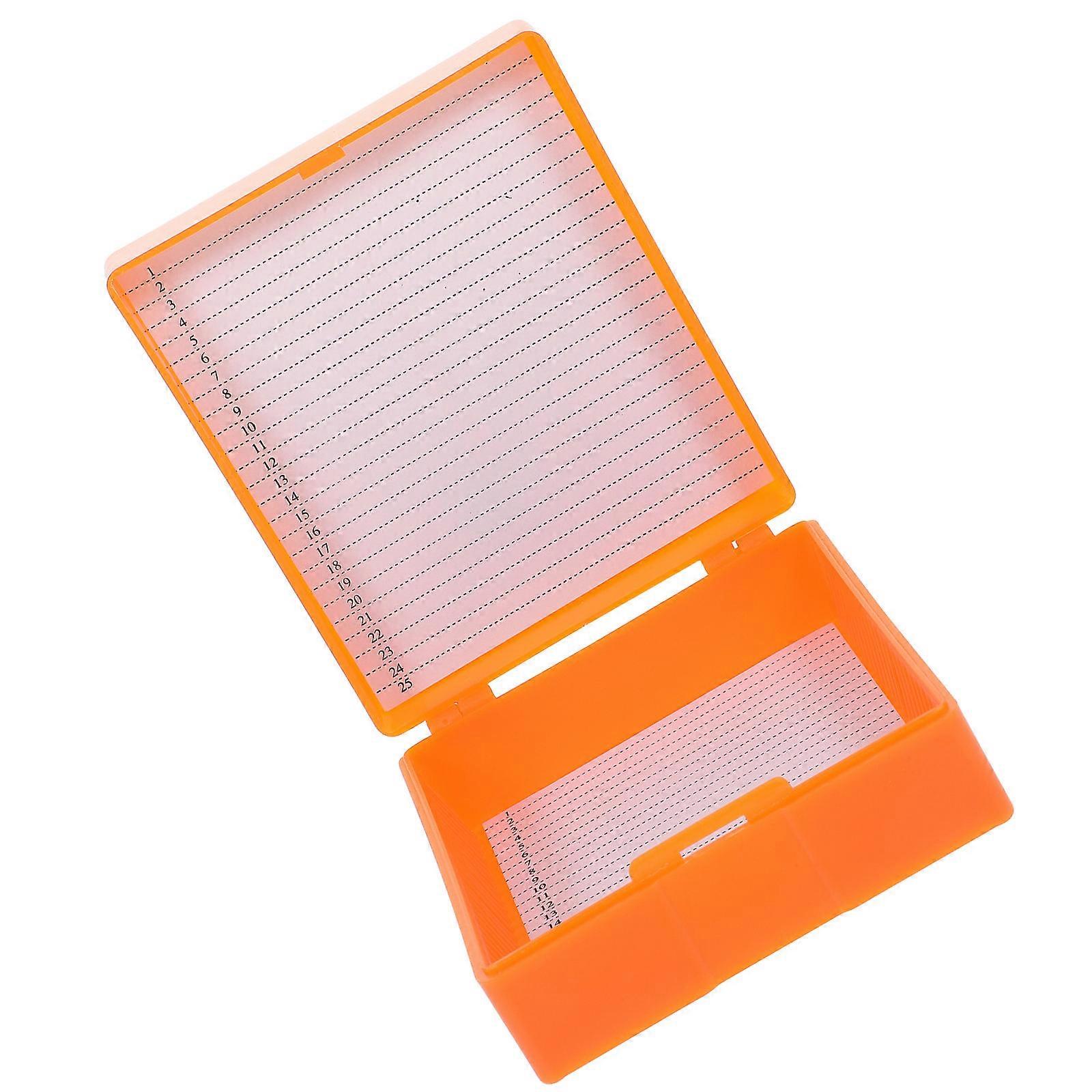 Light Yellow Microscope Slide Holder Box for Laboratory Storage 2Pcs
