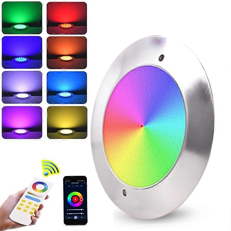 Rechargeable 12V Submersible Pool Lights with Remote Control for LED Underwater Lighting, IP68 Waterproof, 35W Music Sync Color Changing