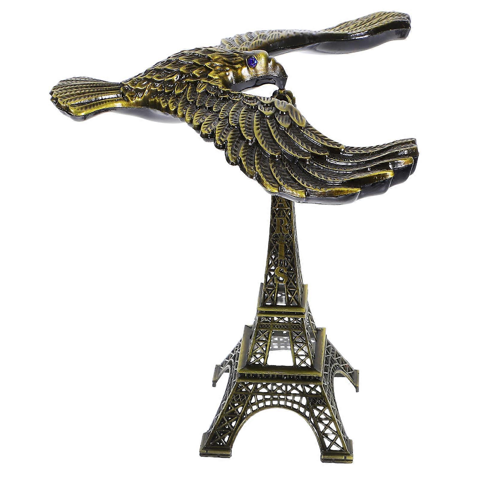 Eiffel Tower Balancing Eagle Model Craft for Home Office Desk Decoration Unique Retro Design Made