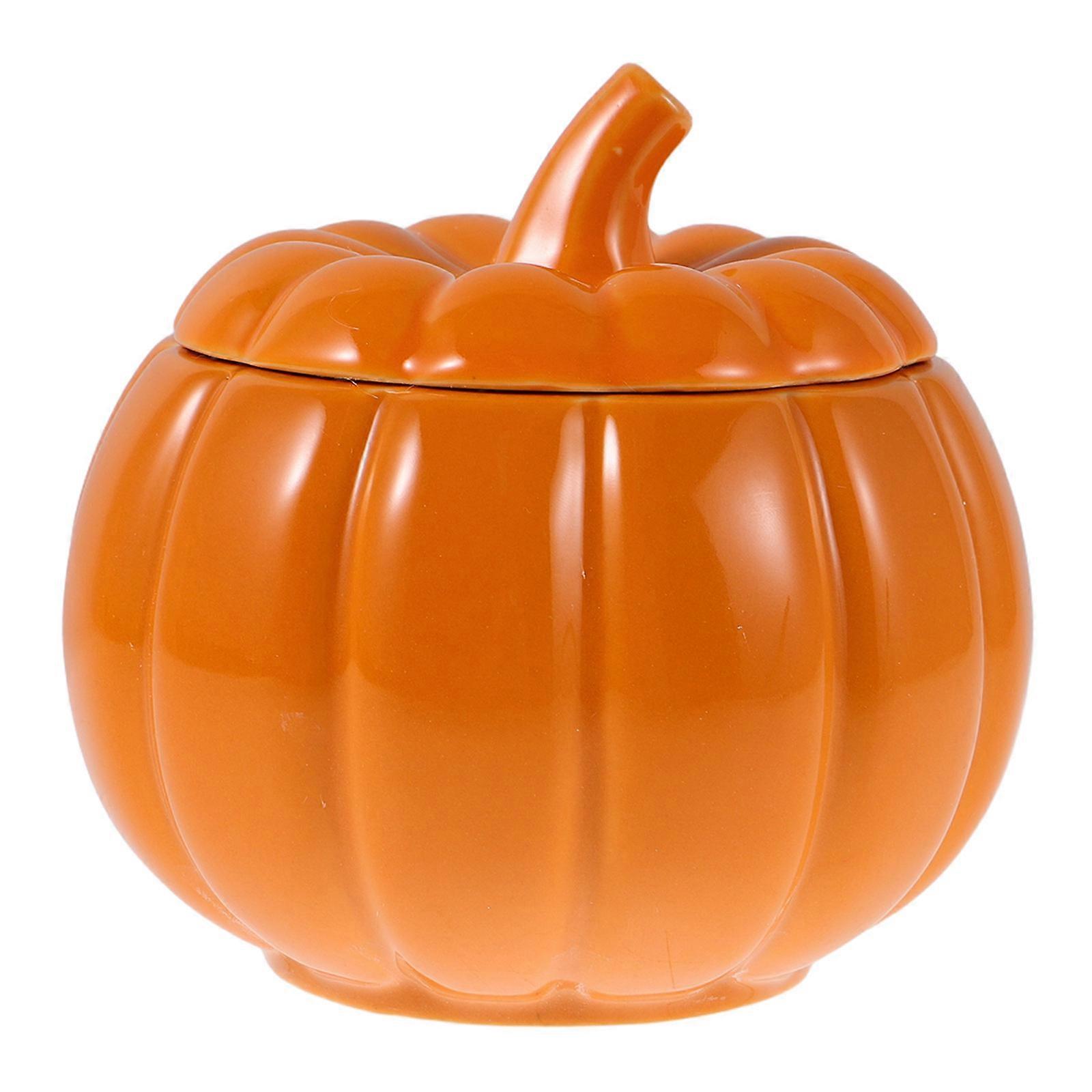 Ceramic Pumpkin Storage Canister for Kitchen Use Airtight Jar