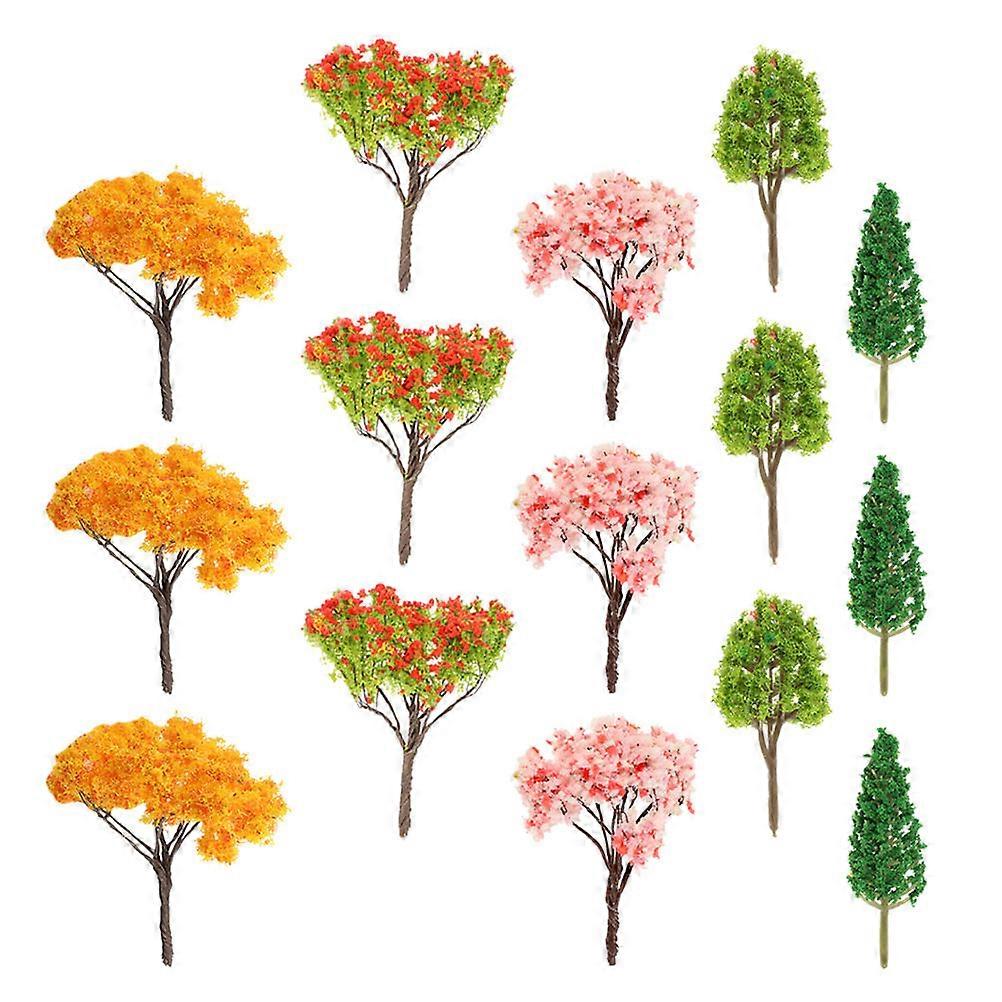 Miniature Tree Model for Decoration 20Pcs Assorted Color Plastic Trees