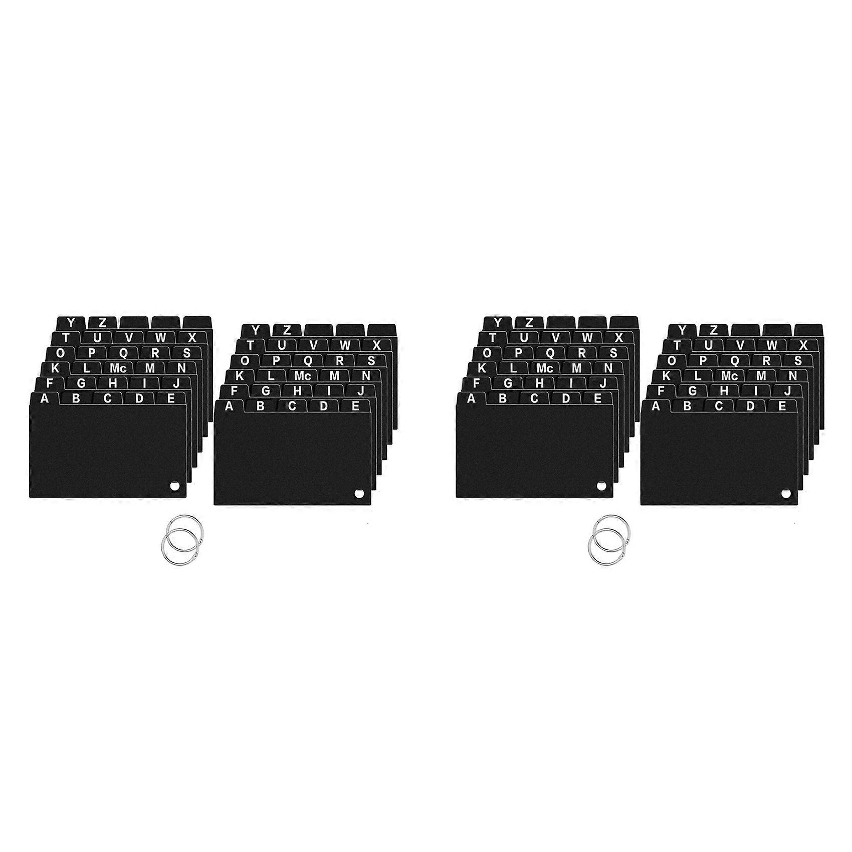 124 Pieces Black Index Card Dividers 3x5, Alphabetical Tabbed Index Card Dividers with Ring Index Card Organizer