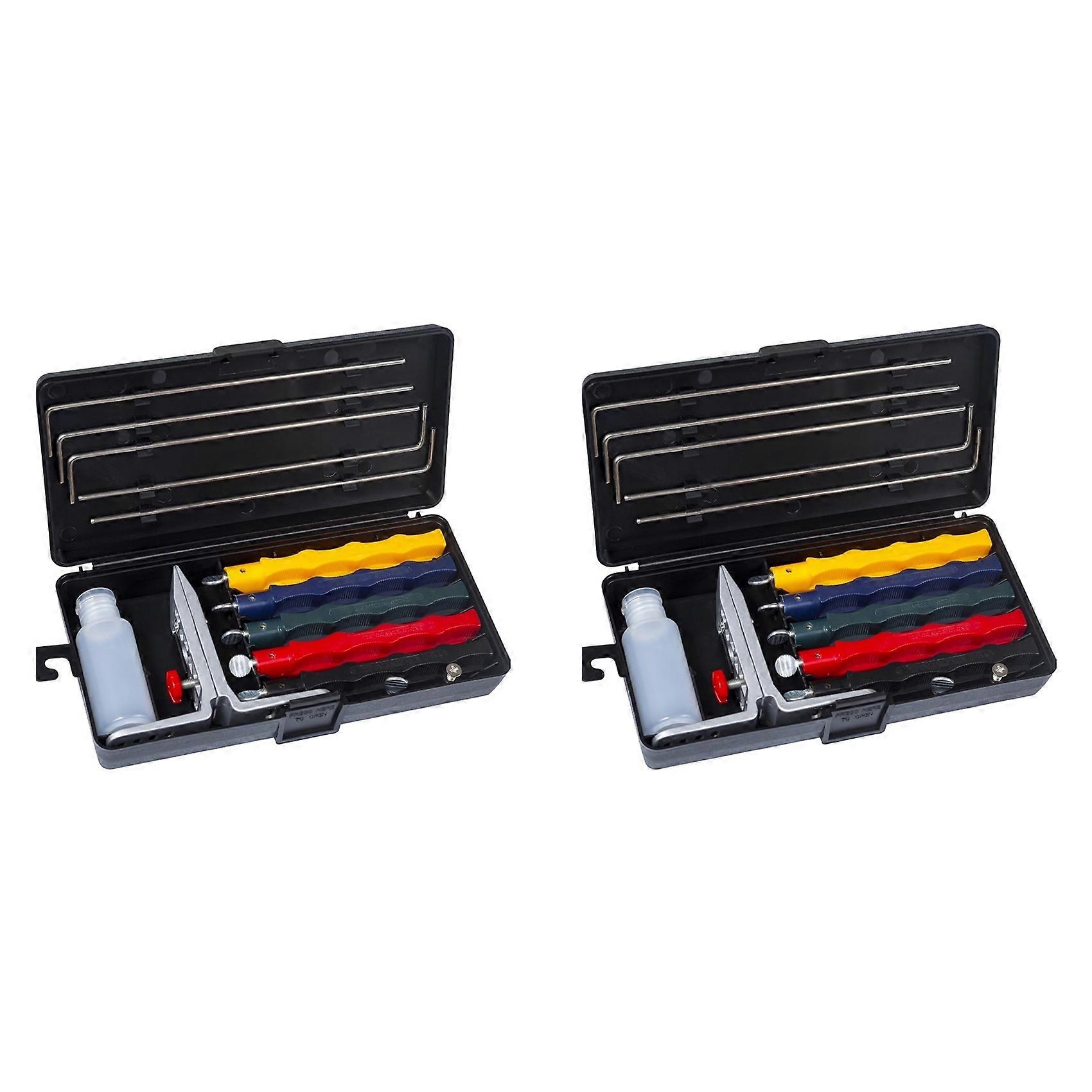 2X Knife Sharpening System,Professional Knife Sharpener with Controlled Angle,Knife Sharpener with 10 Whetstone