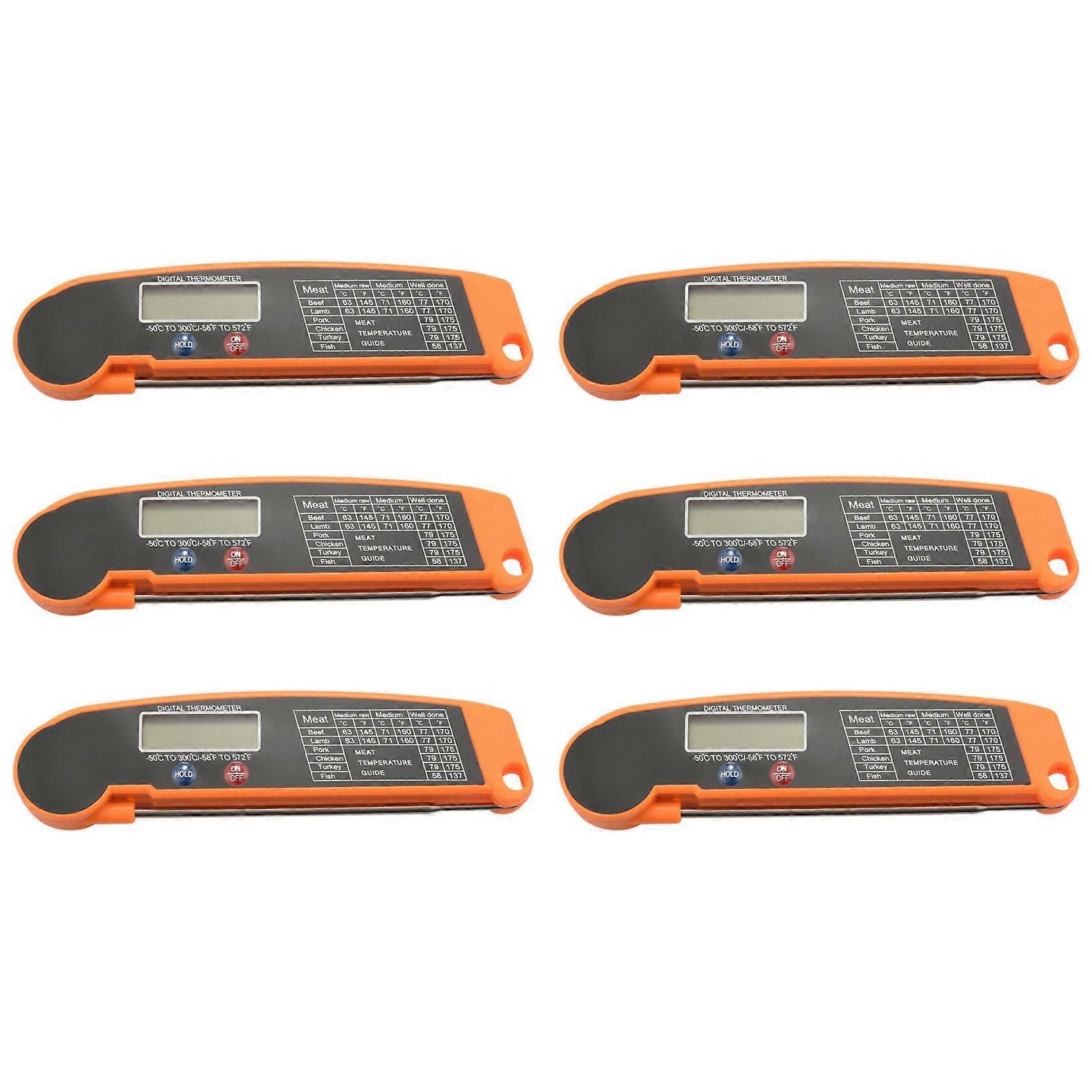 6X Digital Instant Read Meat Thermometer with Highly Accurate Temperature Probe, Electric Cooking Thermometer