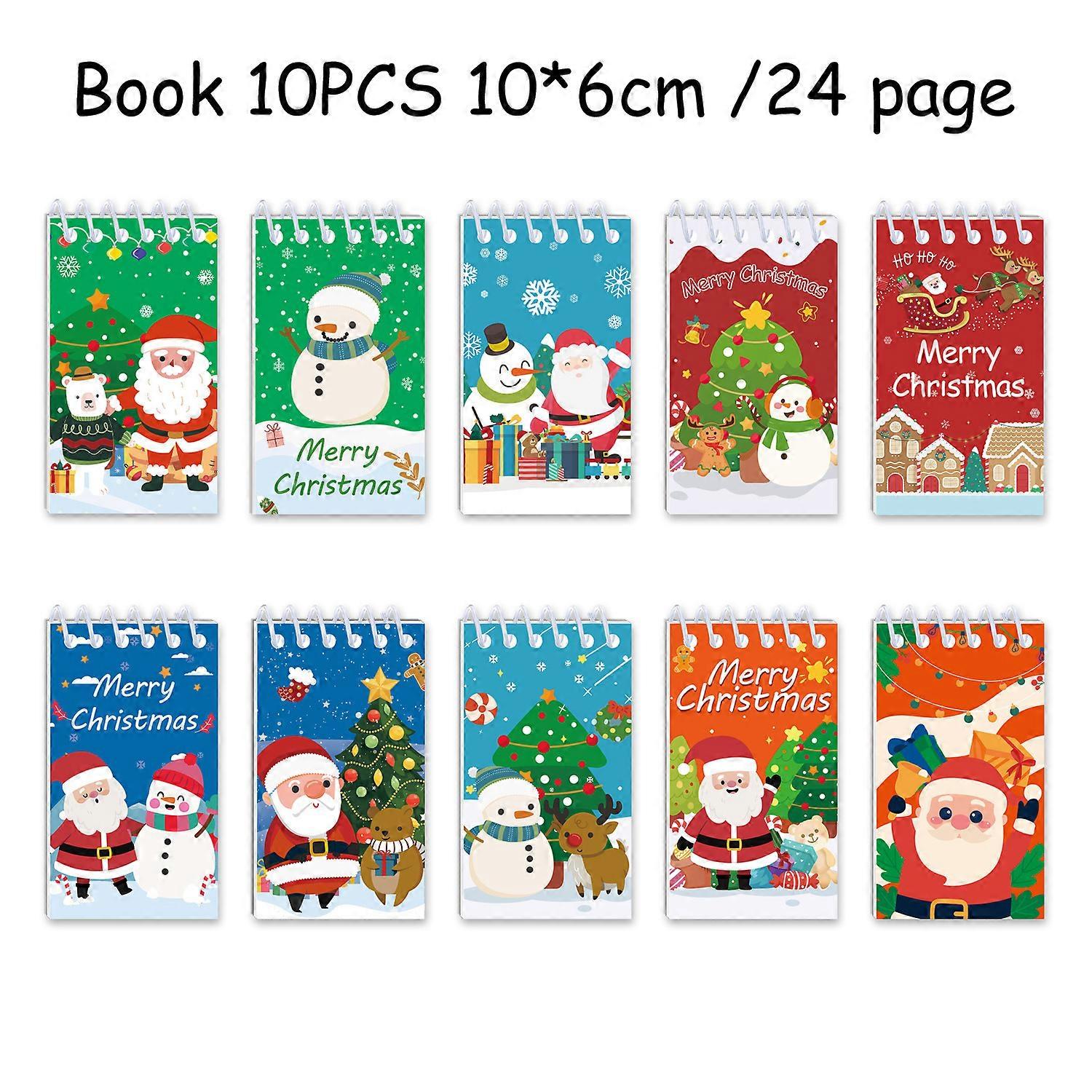 Christmas notebook, student pocket spiral notebook, Christmas-themed diary, portable mini notebook