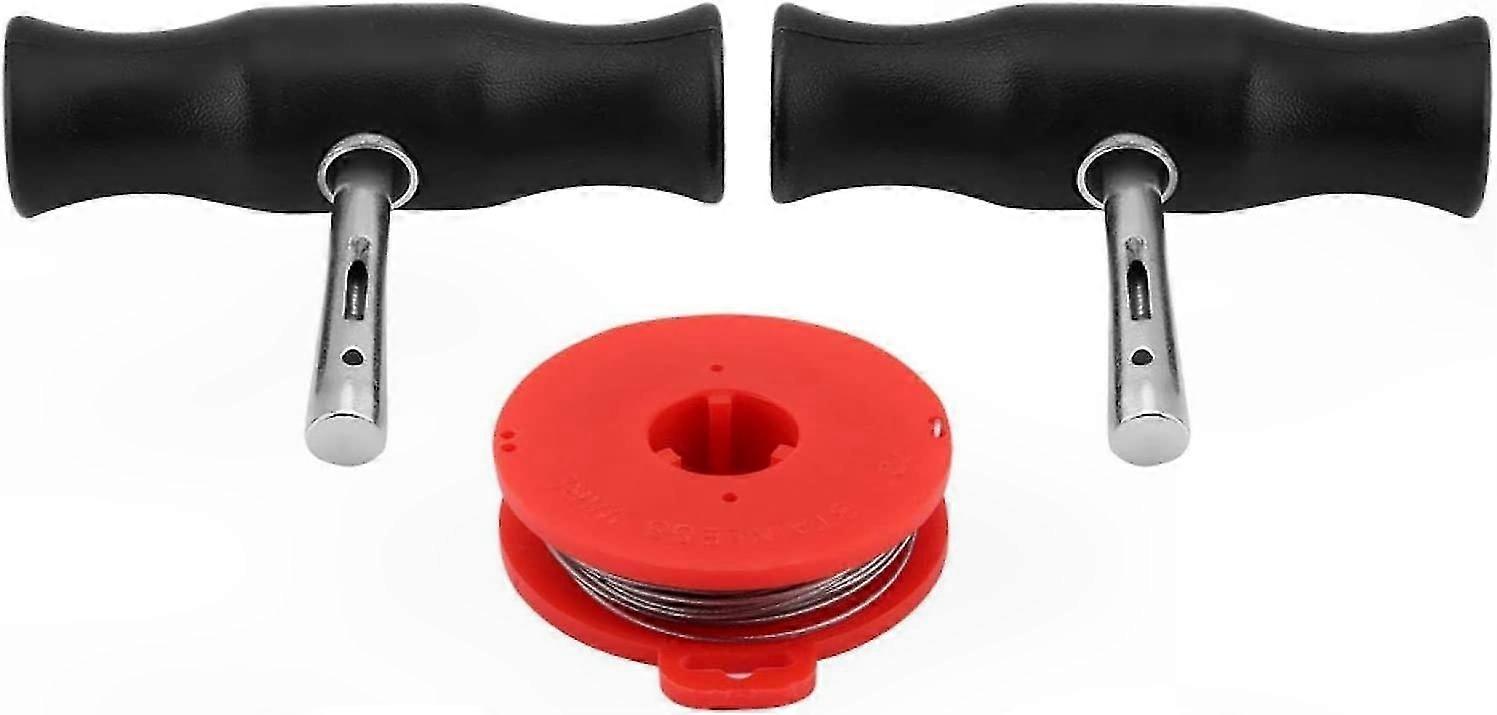 Black Windshield Removal Tool Kit with Cutting Wire and Handles for Auto Glass Replacement