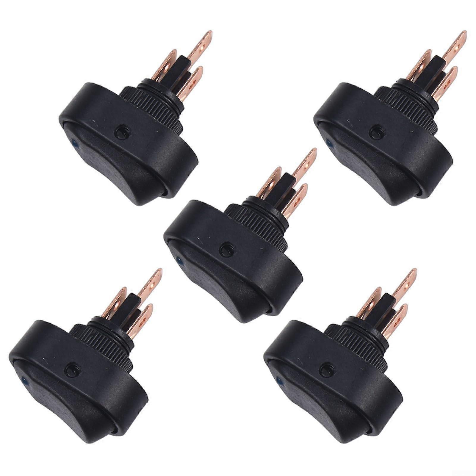 5pcs 12V Blue LED Rocker Switch Panel for Car Boat, LED Toggle Switch with Easy On Off Control
