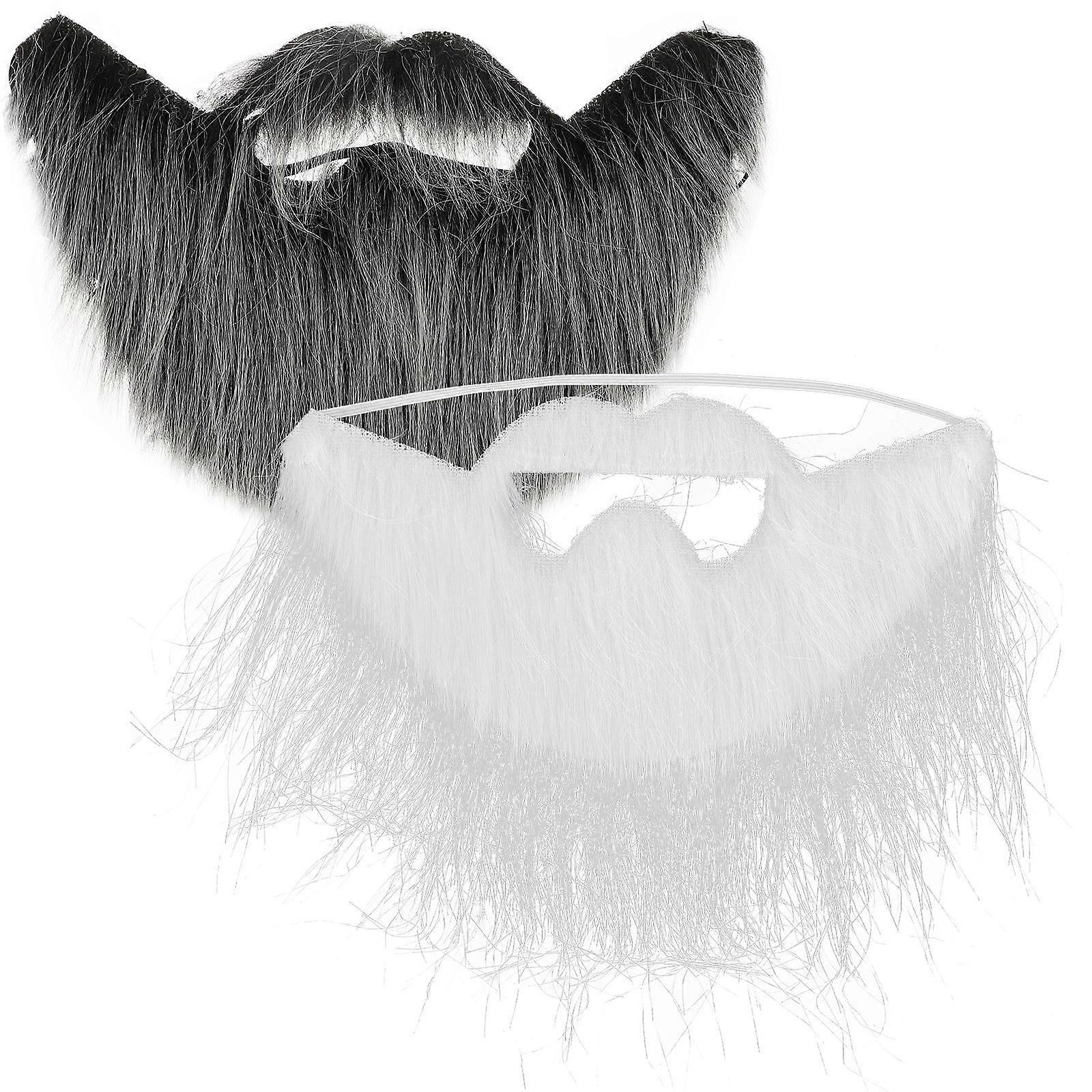 Realistic Fake Mustache for Decoration 2Pcs Artificial Cosplay Beards
