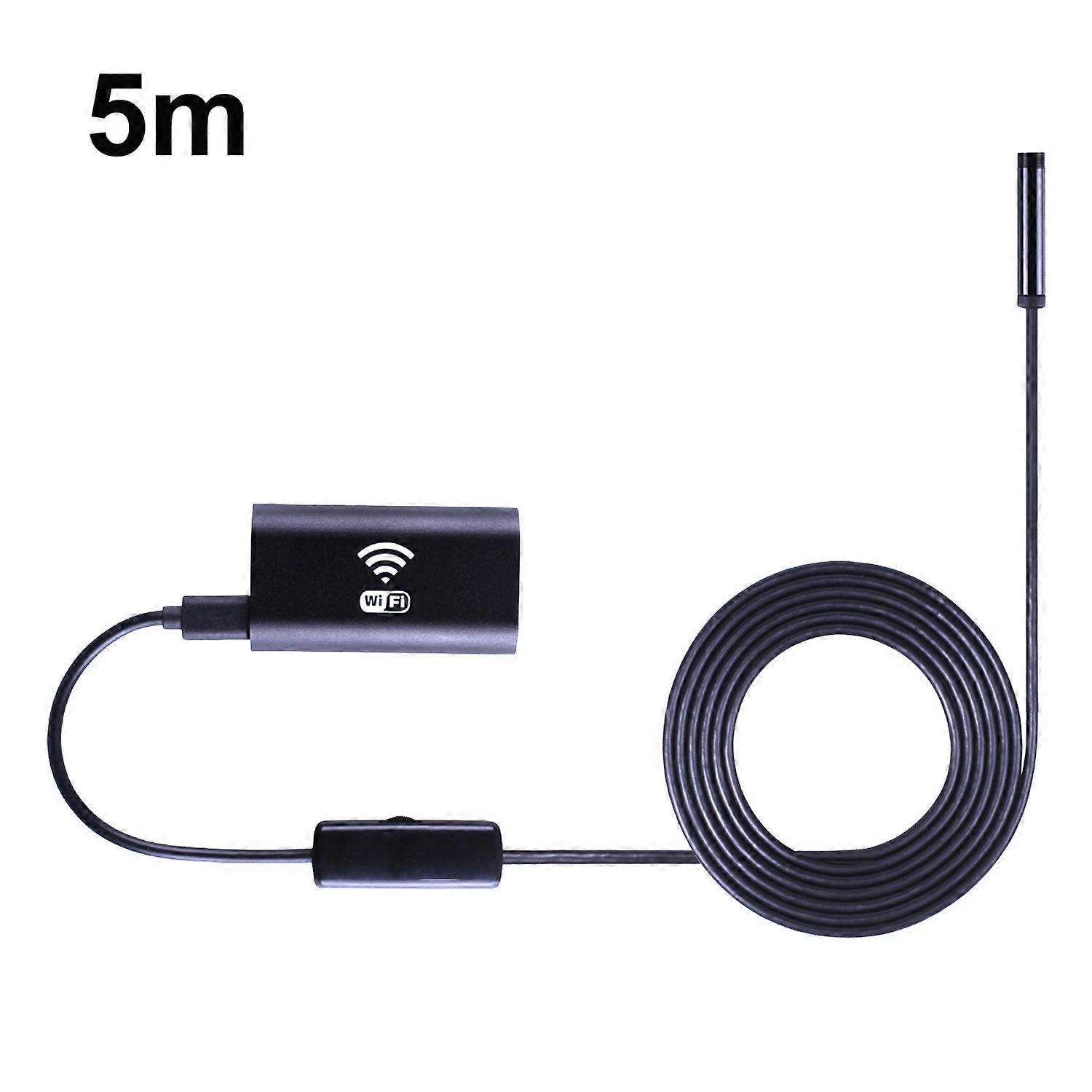 F99 WiFi Endoscope HD Inspection Camera Wireless Snake Camera with 5M Semi-Rigid Cable