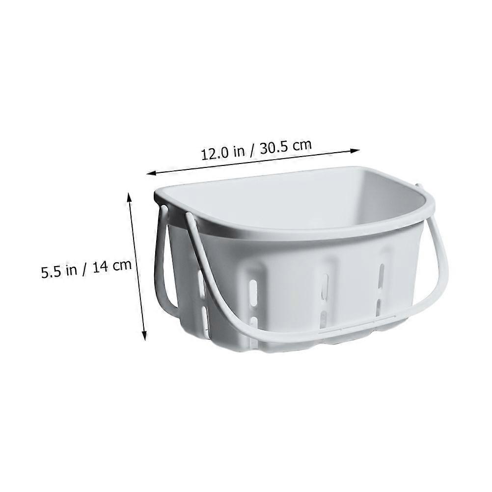 Grey Shower Basket Plastic Container for Bath Use Portable 1Pcs