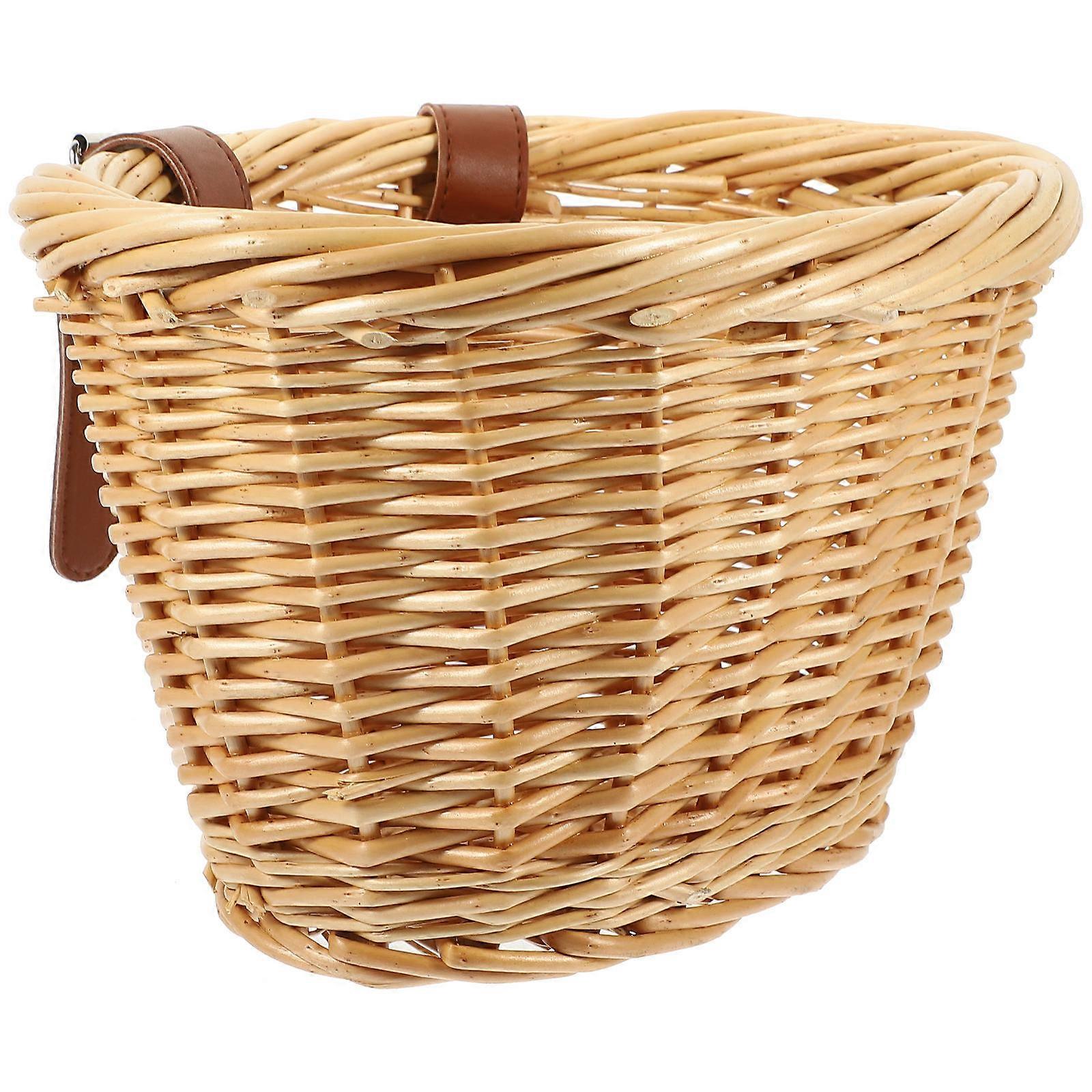 Wicker Basket Bicycle Basket Daily Use Willow Oval Shape 1Pack