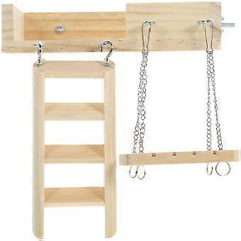 Hamsterspielzeug aus Holz: Leiterschaukelplattform für Kleintiere (1 Set)