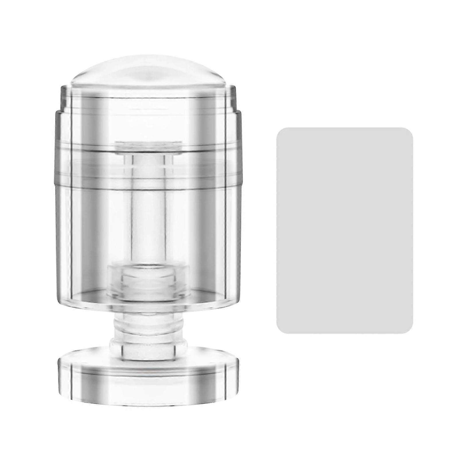 French Tip Nail Stamper with 360° Rotatable Clear Silicone for Precise Nail Art Application