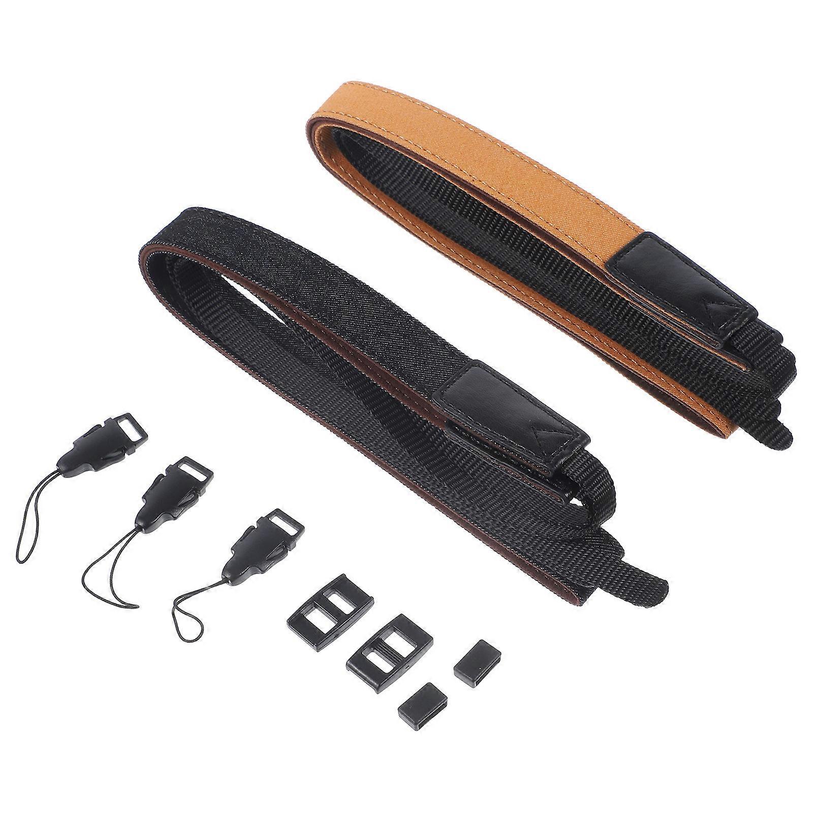 Camera Straps Professional Dslr Camera Outdoor Use Black 154X2cm Adjustable 2Set