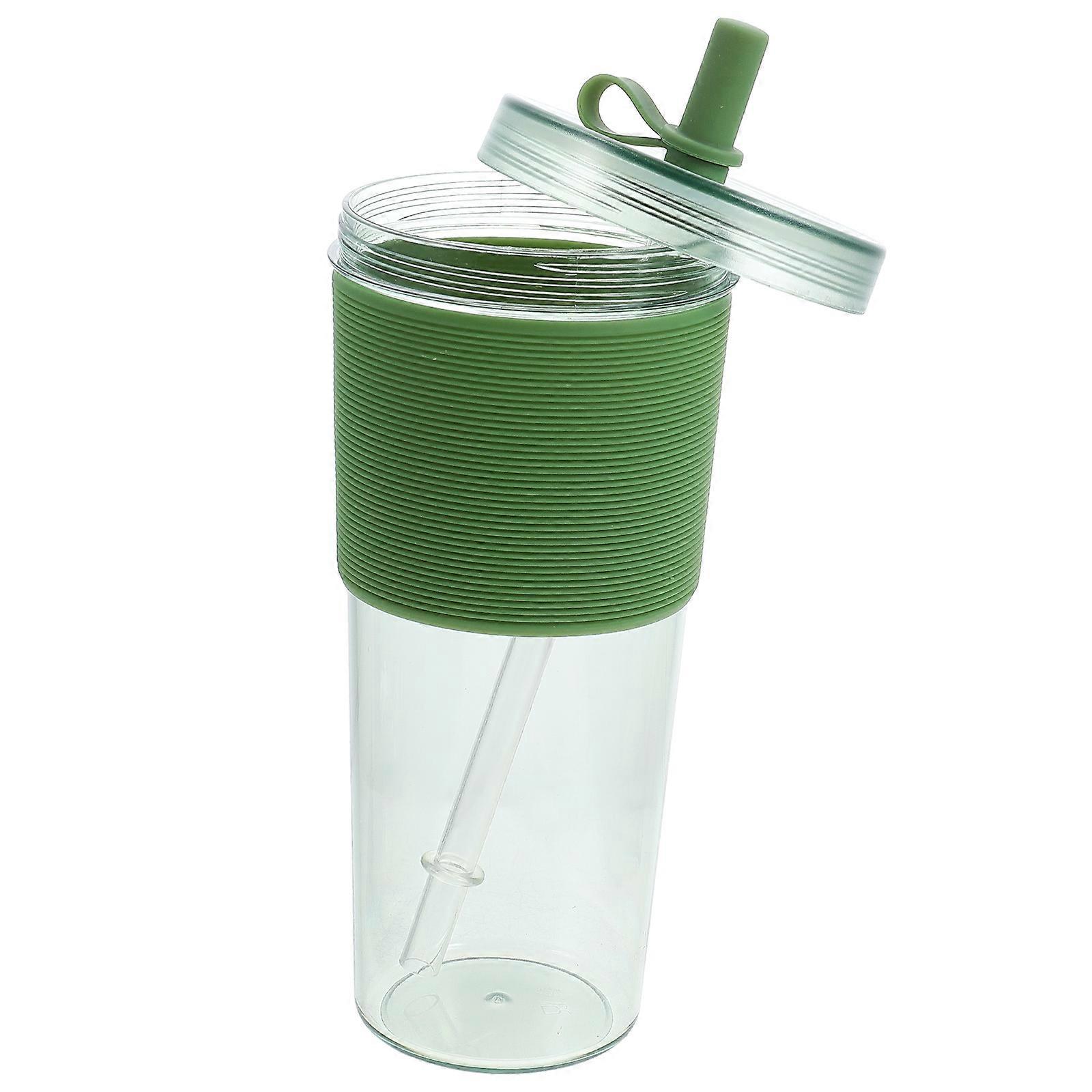 Transparent Large Straw Cup Designed For Daily Use 26X10CM Durable Leakproof Beverage Container 1Pack