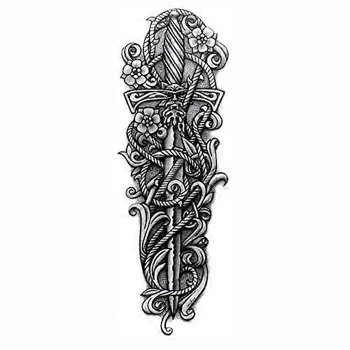 Waterproof Temporary Tattoos Sleeve for Men Full Arm Large Transfer Sheet Easy Apply and Remove