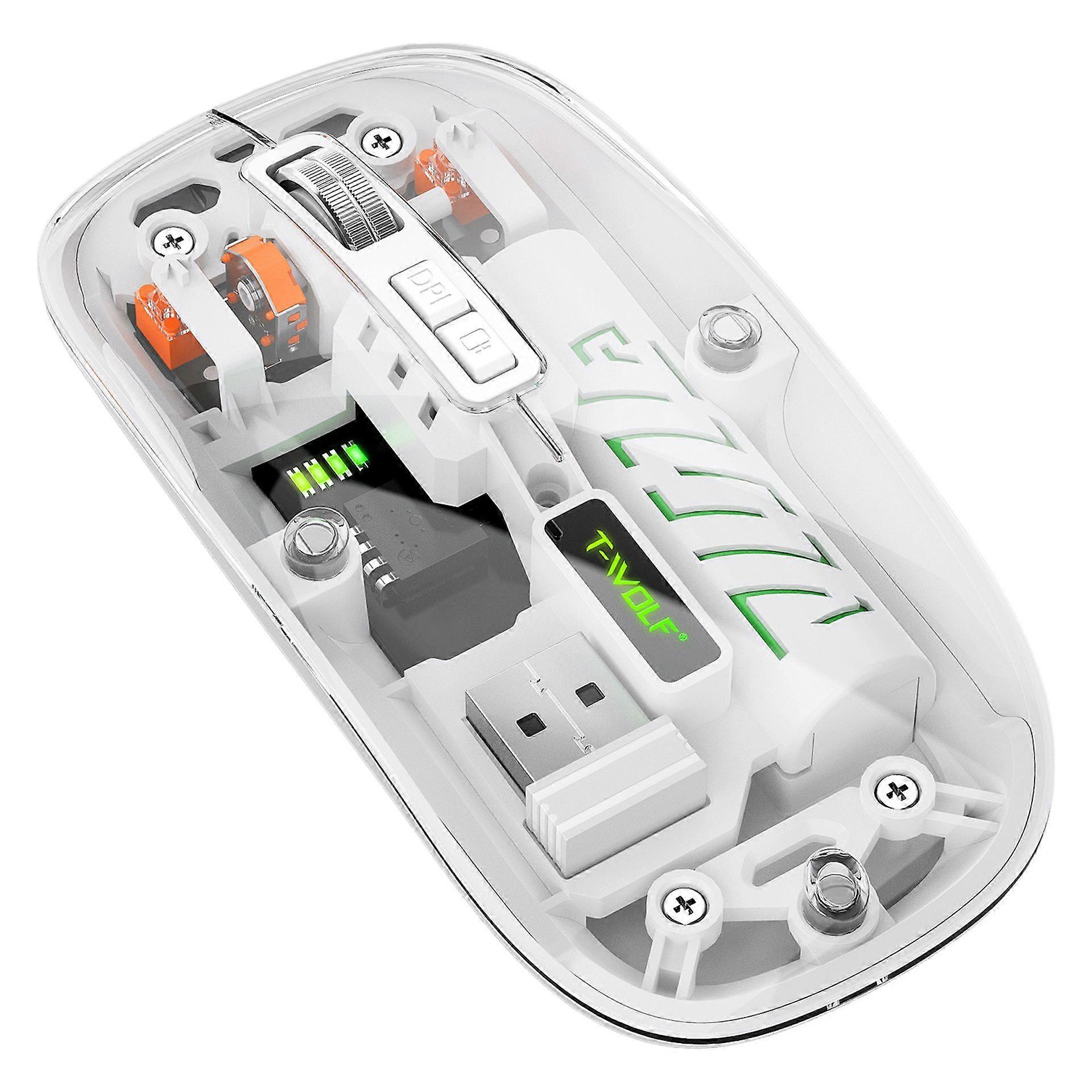 X11 Bluetooth-compatible Wireless Mouse Rechargeable Silent Dual Mode Office Mouse for PC Desktop