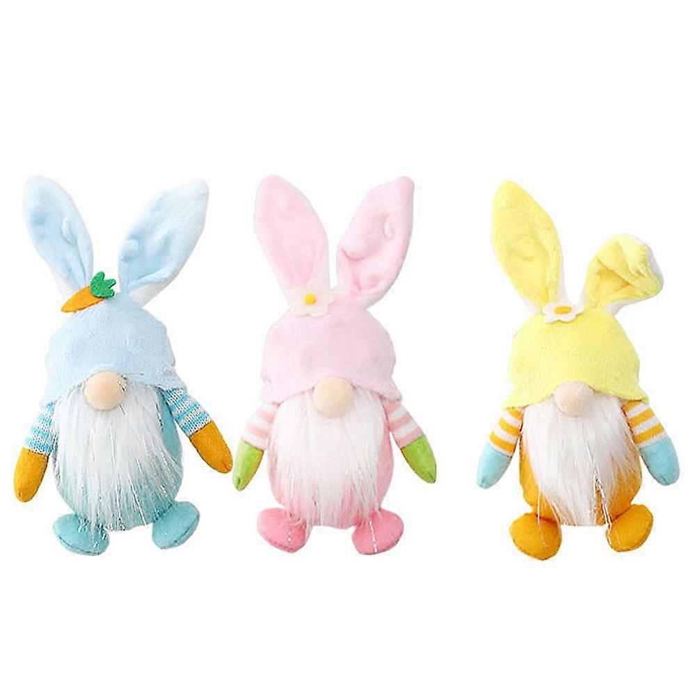 3pcs Rabbit Gnome Doll Easter Gnome Doll Decors Faceless Gnome Pendants
