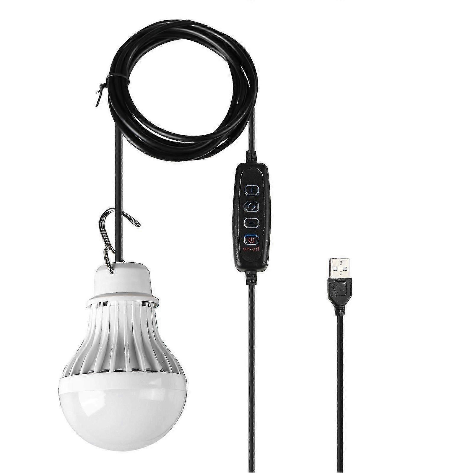 Outdoors USB LED Lamp Warm/White/Warm White Light Adjustable Brightness Hook for Camping Hiking Emergency Portable Light