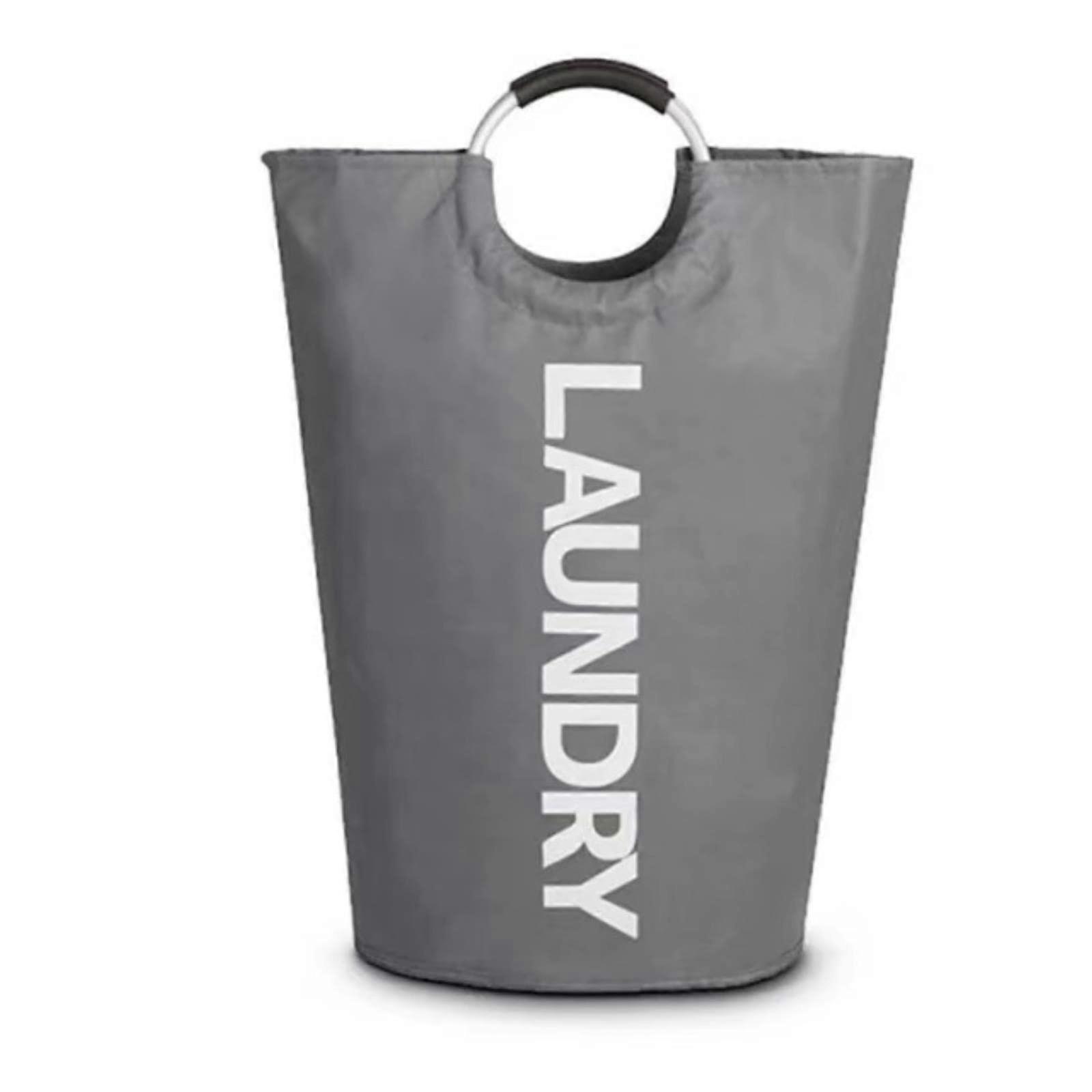 Large Collapsible Laundry Basket Waterproof Hamper with Padded Handles Foldable Bin 115L Grey
