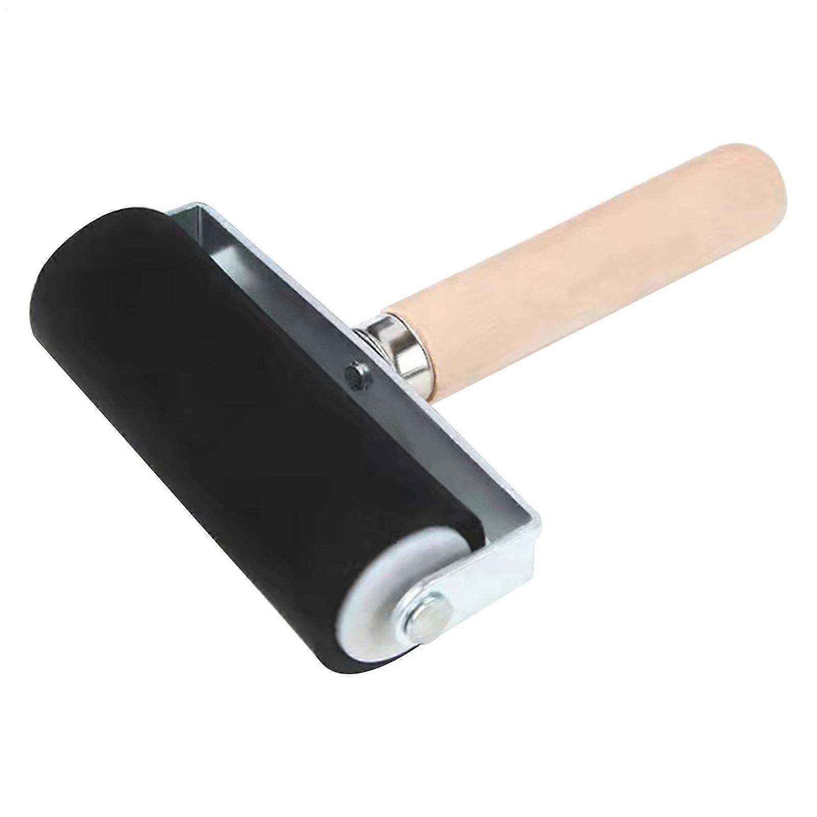 Wallpaper Roller with Ergonomic Wooden Handle, Large Pattern Printing Roller for Wall Decoration