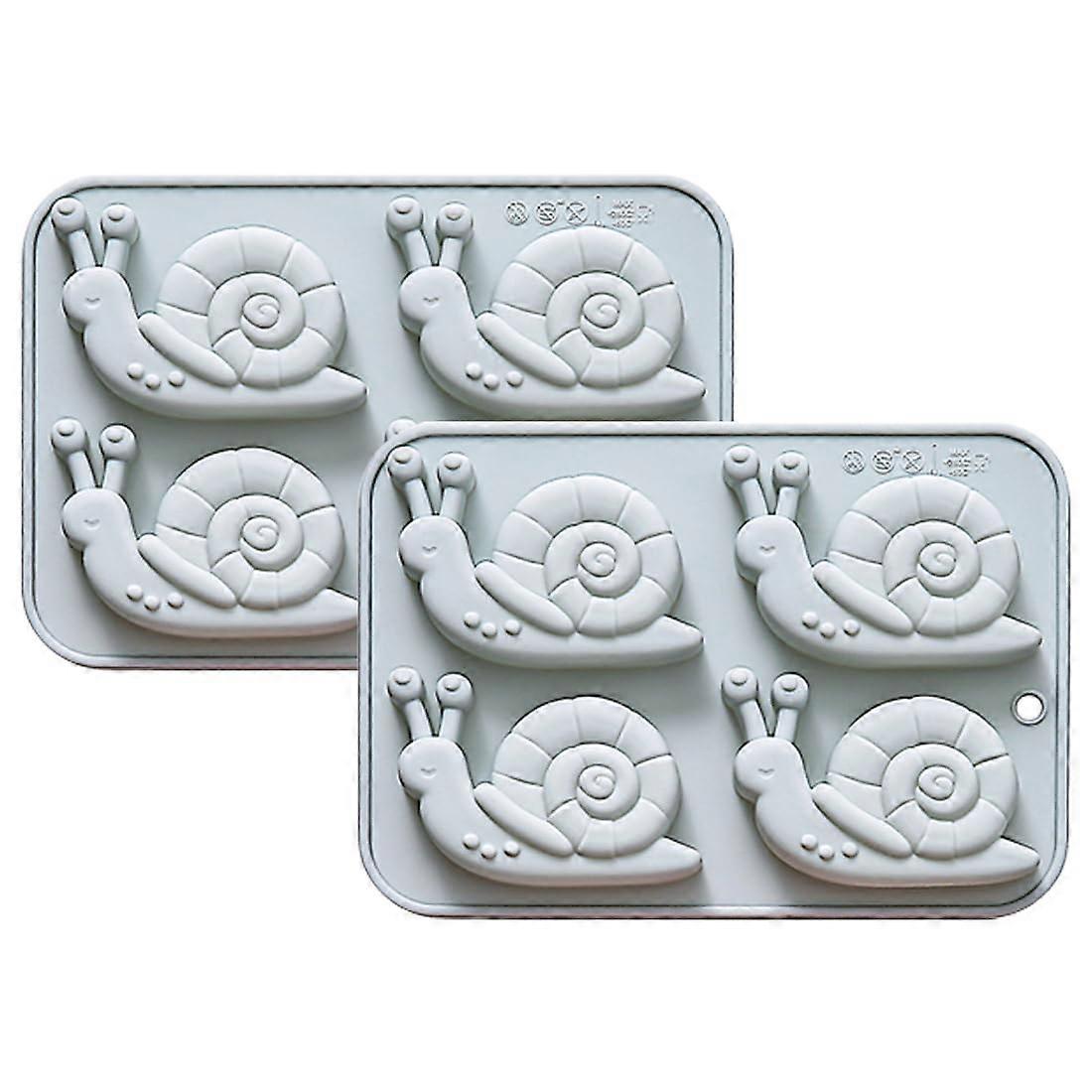 8 Cavity Snail Shape Silicone Candy and Chocolate Molds, NonStick Easy Release, 2 Pack