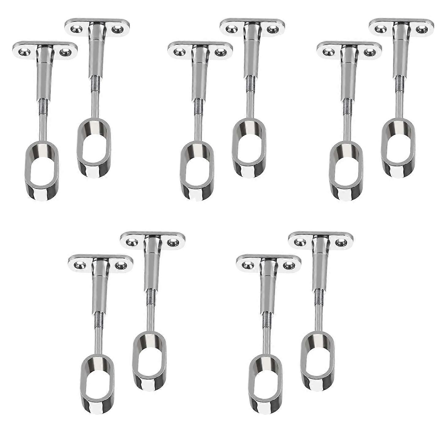 Wardrobe Rail Bracket Set of 10, Adjustable Oval Rail Support with  Fixing for Cabinets