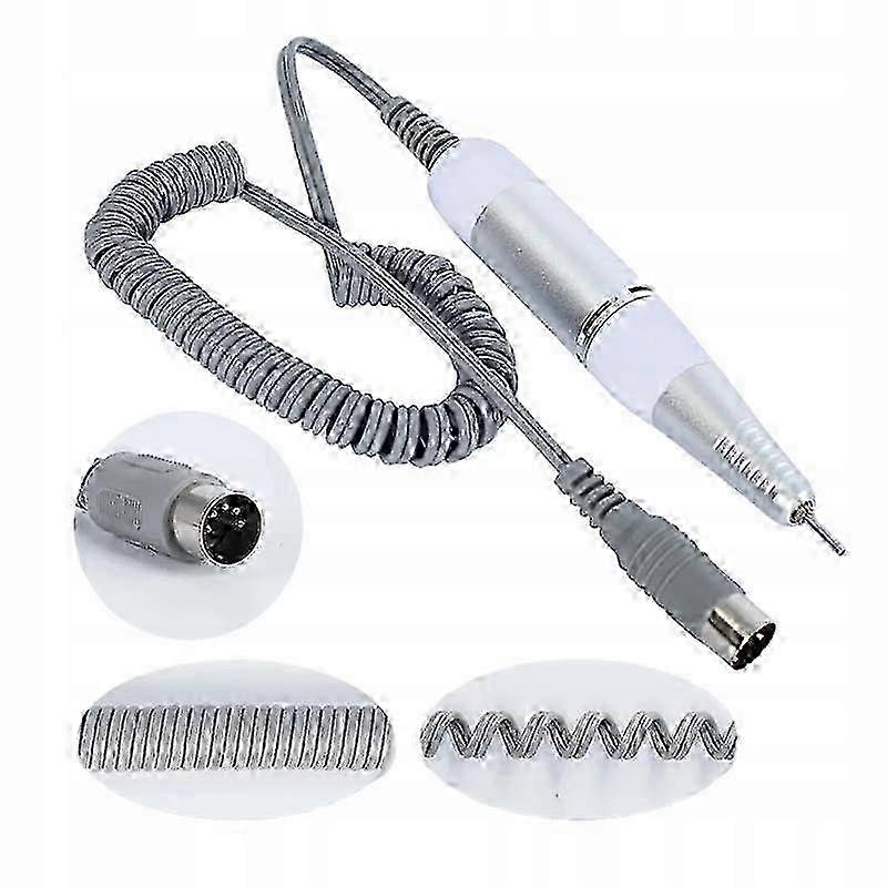 Replaceable Nail Milling Handle 5pin White And Silver, Silver