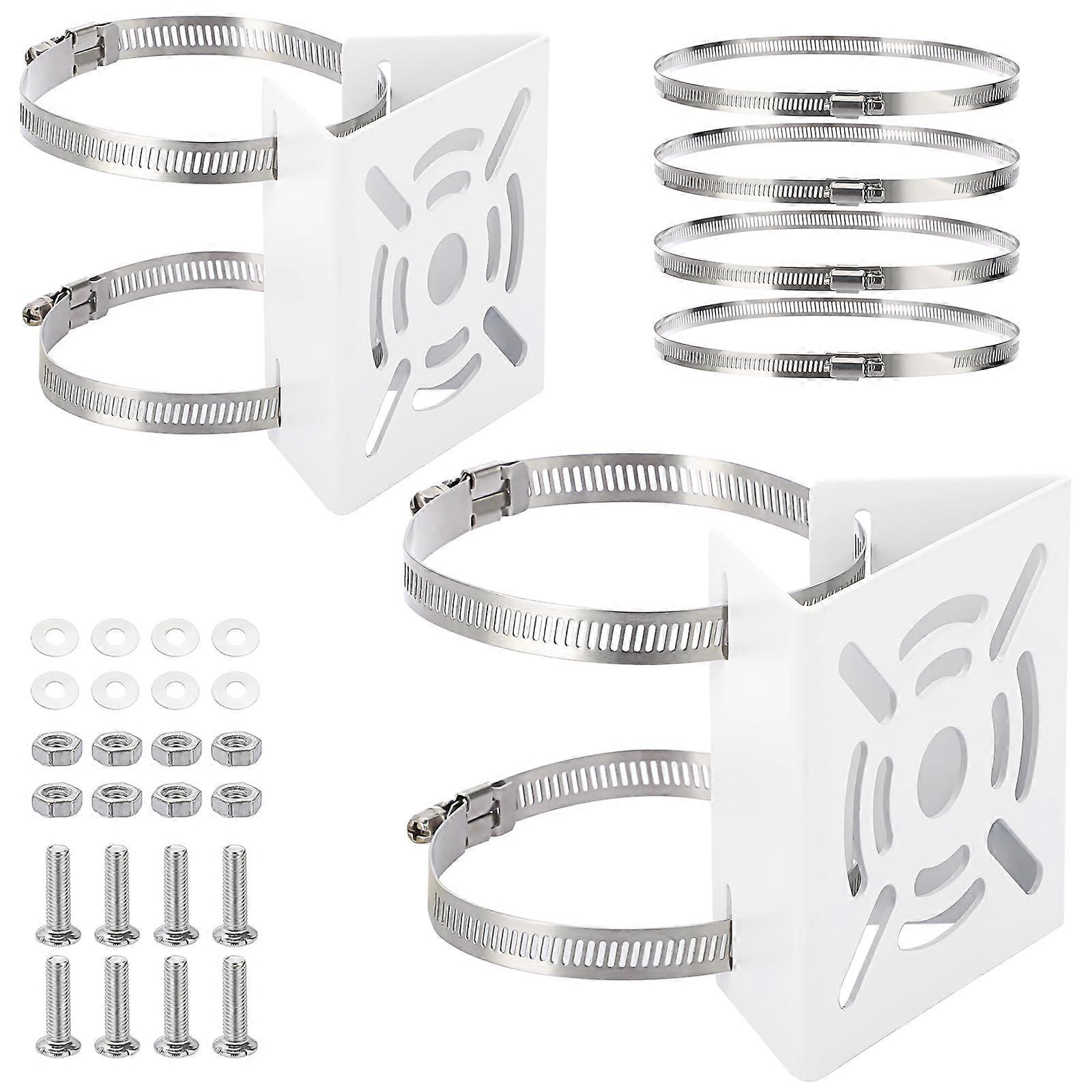 CCTV Pole Mount Bracket 2Pcs Stainless Steel Adjustable Adapter for Dome Security Camera Outdoor