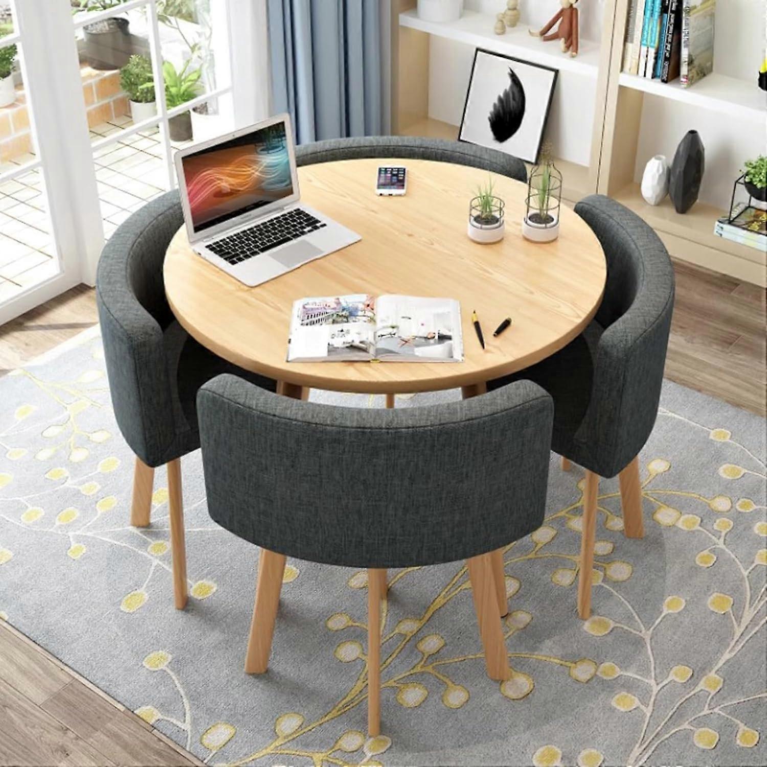 Dining Table Set 31.5 Inch Square Modern Leisure Design with 4 Chairs for Small Spaces