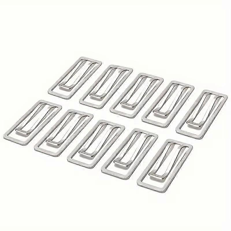 10pcs Square Thickened Binder Clips - Metal Paper Clips - Office Supplies For Documents, Notes & Bookmarking
