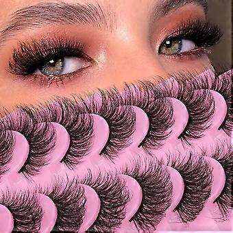 Mink Lashes Fluffy 10 par vipper Naturligt look 5D Cat Eye kunstige øjenvipper 20mm