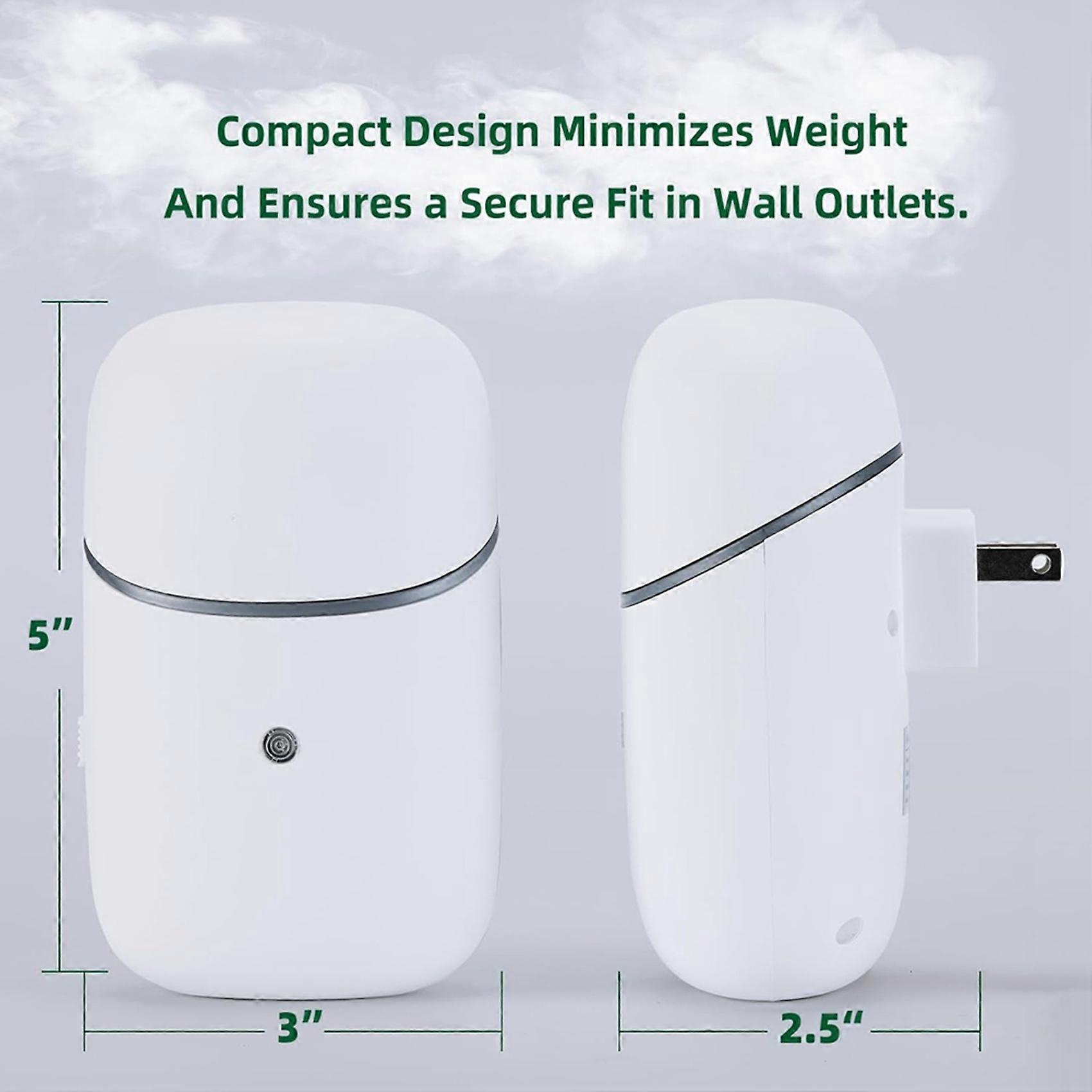 2X Waterless Diffuser,Plug in Waterless Essential Oil Diffuser 10ml Smart Aromatherapy Plug in Wall Diffuser US Plug