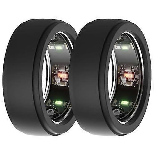 Silicone Case Protector for Oura Ring Gen 3 Smart Ring Cover 2 Pack Black Waterproof Workout