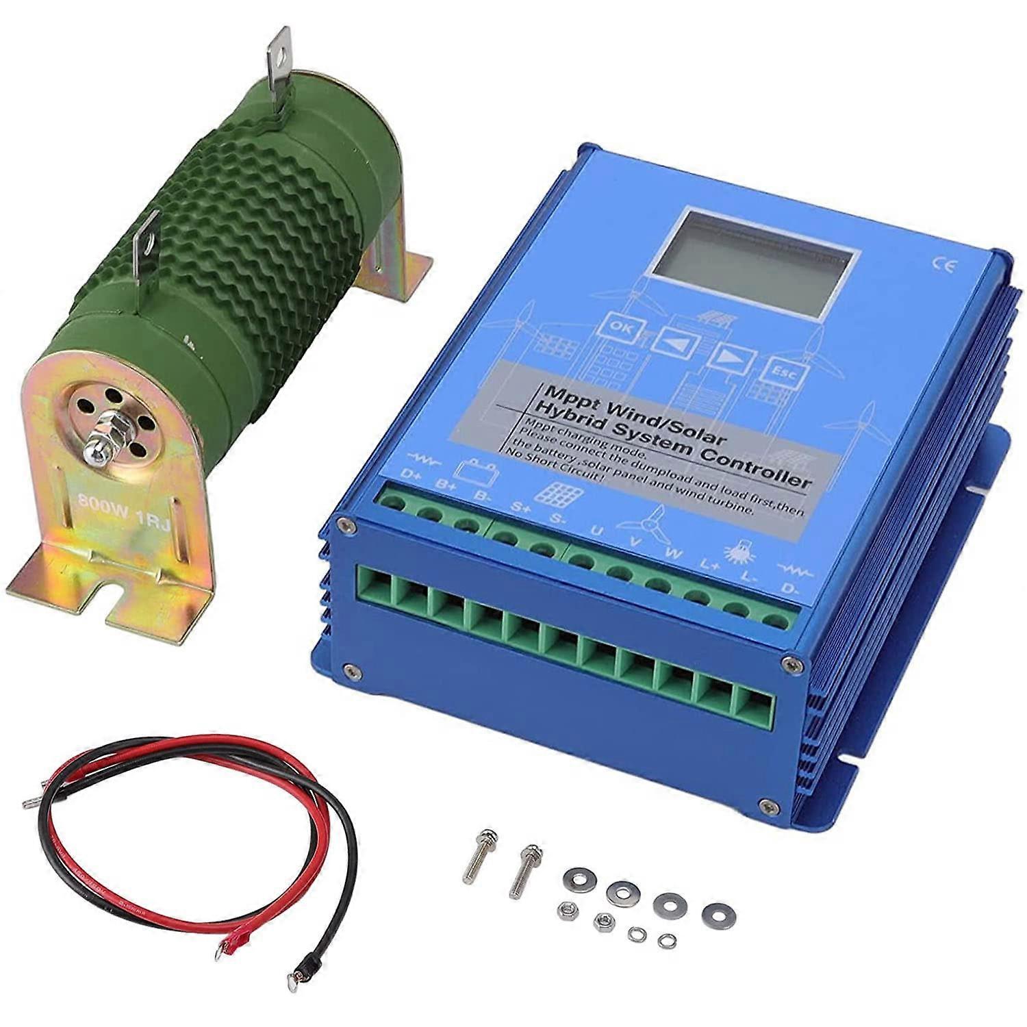 Hybrid Wind Solar Charge Controller 48V 8000W MPPT Boost PWM OffGrid LCD Display MultiVoltage
