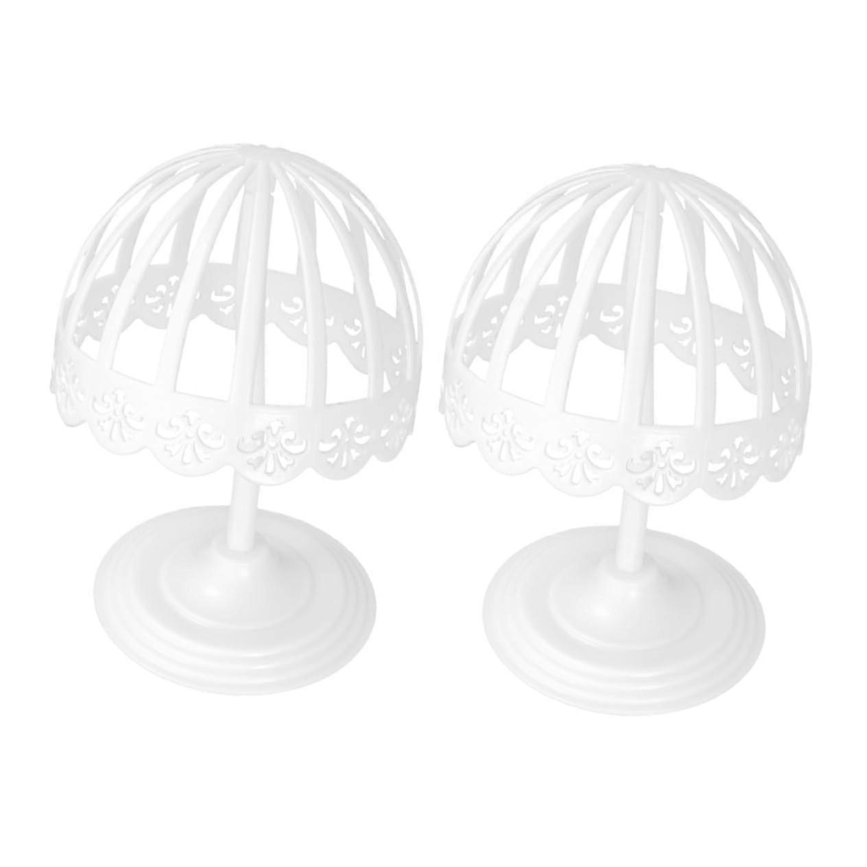 2pcs Realistic Head Hat Display Stand for Vendors, Durable Plastic Baseball Cap Organizer