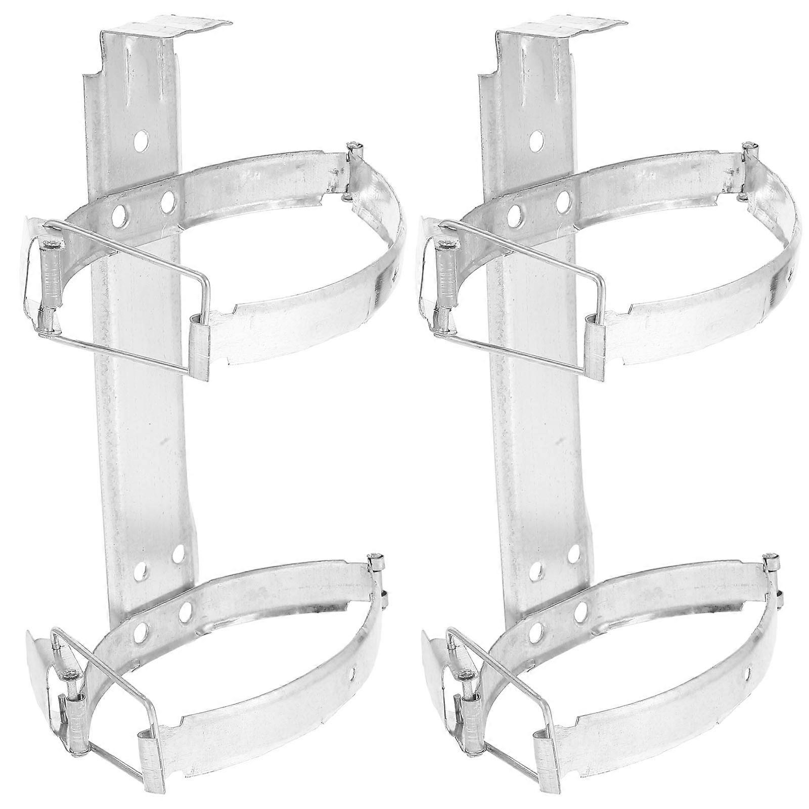 Fire Extinguisher Holder Wall Mount Rack for Fire Extinguisher 6Pcs Silver