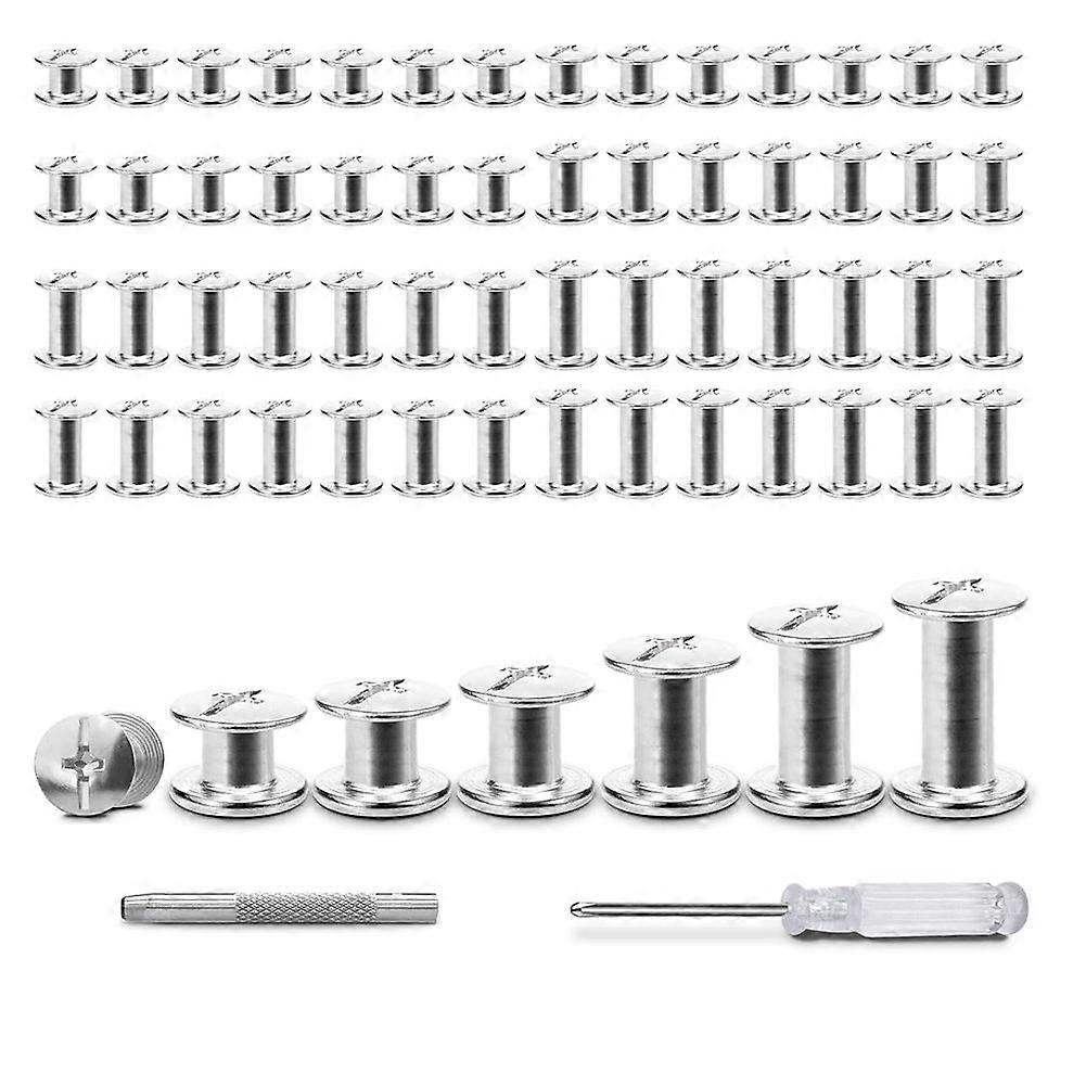 120 Sets Leather Rivet Binding Screws Hardware Fasteners for Belts, Wallets, Bags, Collars C