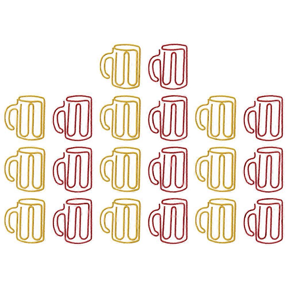 Paper Clips Cup-Shaped for Office Use 20Pcs Assorted Color Alloy Material