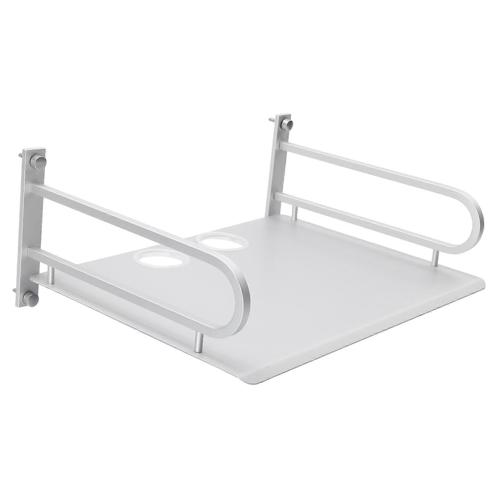 Silver Wall-Mount Storage Shelf Hanging Organizer for Storage Use 1Pcs