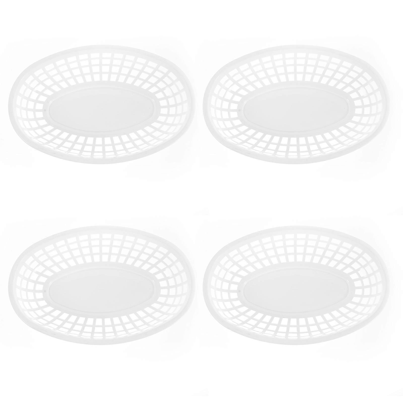 Plastic Snack Trays Fruit Basket for Storage Use 12Pcs White Sturdy Design