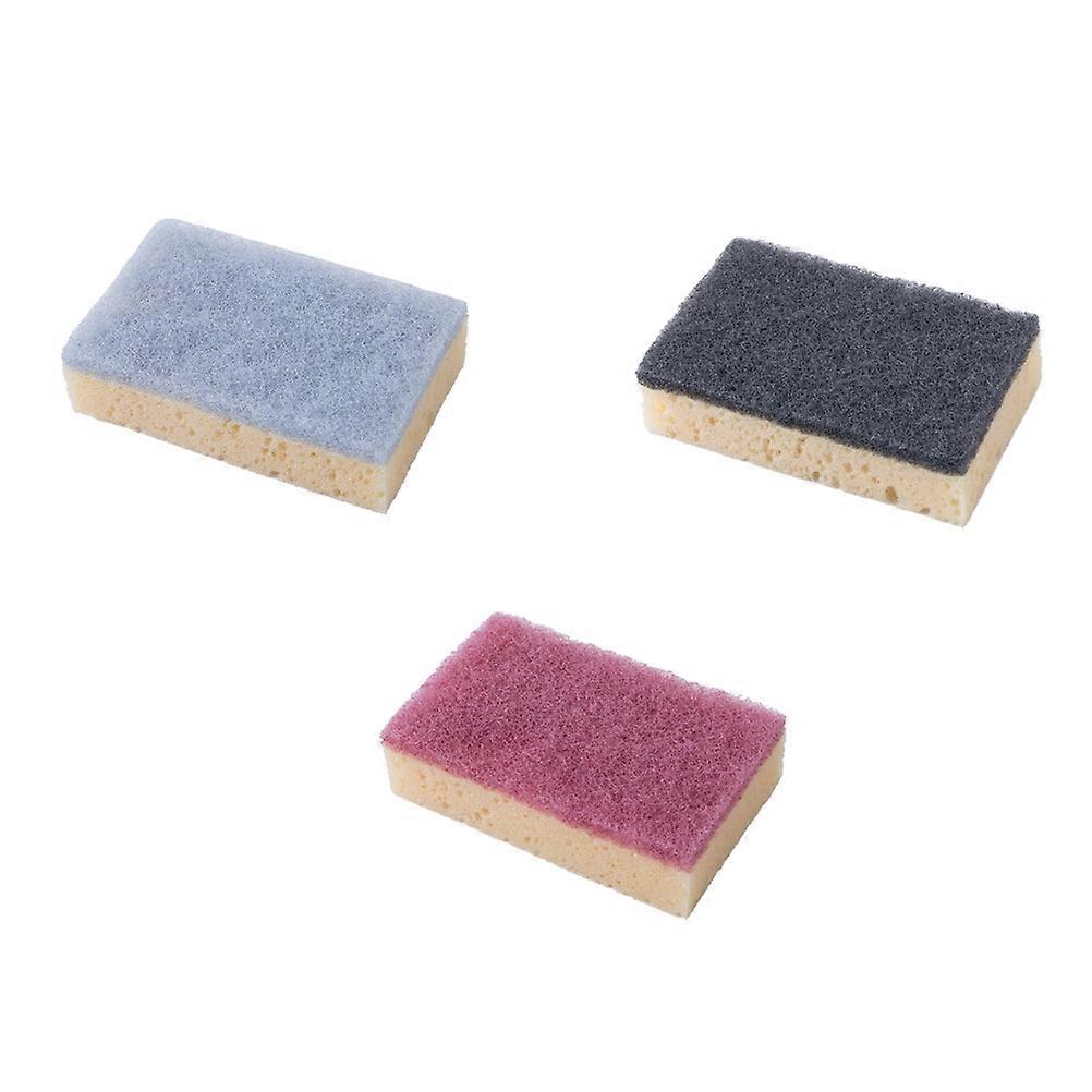Sponge Scouring Pads Double-Sided for Cleaning Use 3Pcs Assorted
