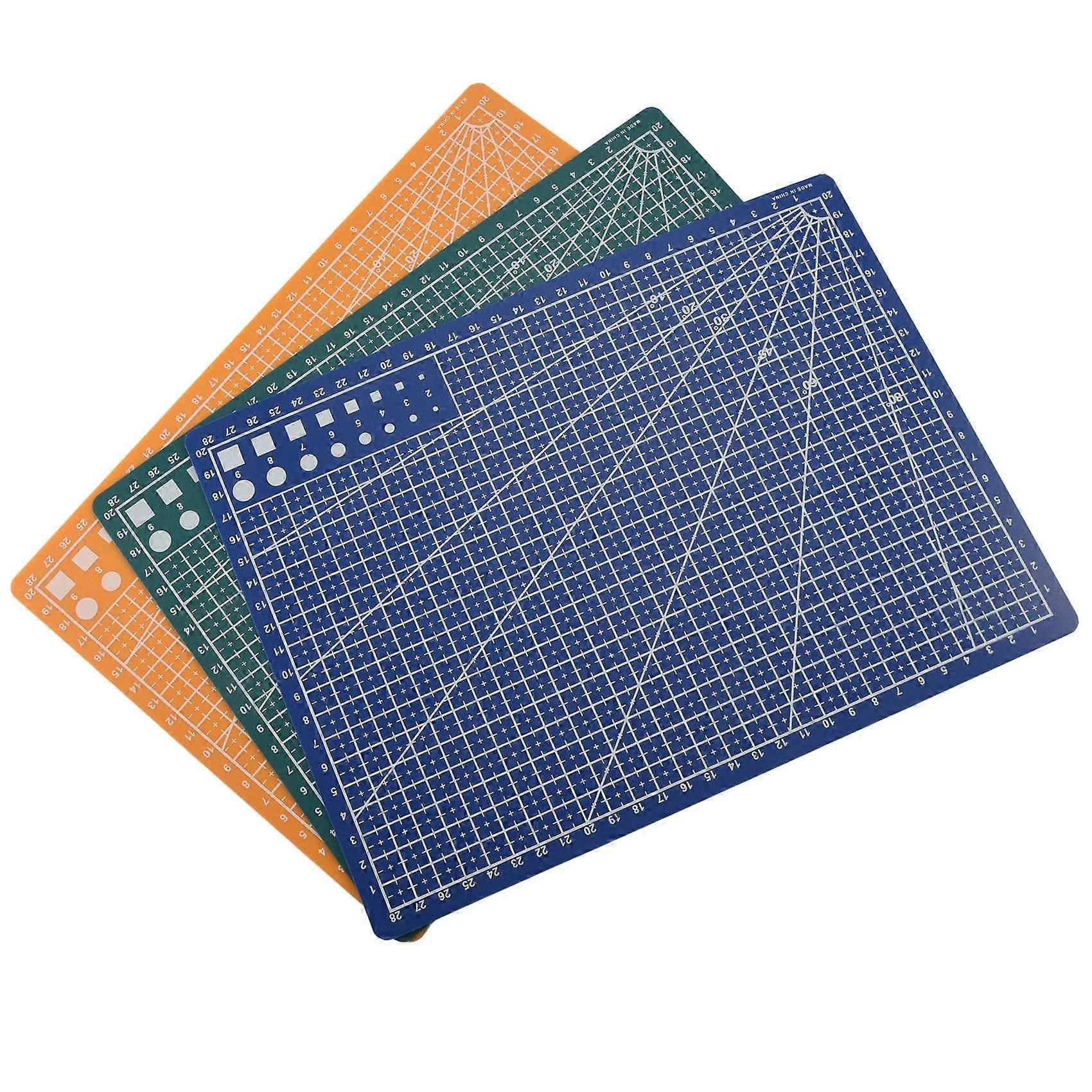 3Pcs A4 Cutting Mat Pad Patchwork Cut Pad Patchwork Tools Diy Tool Cutting Board Double-Sided Self Healing Cutting Pad