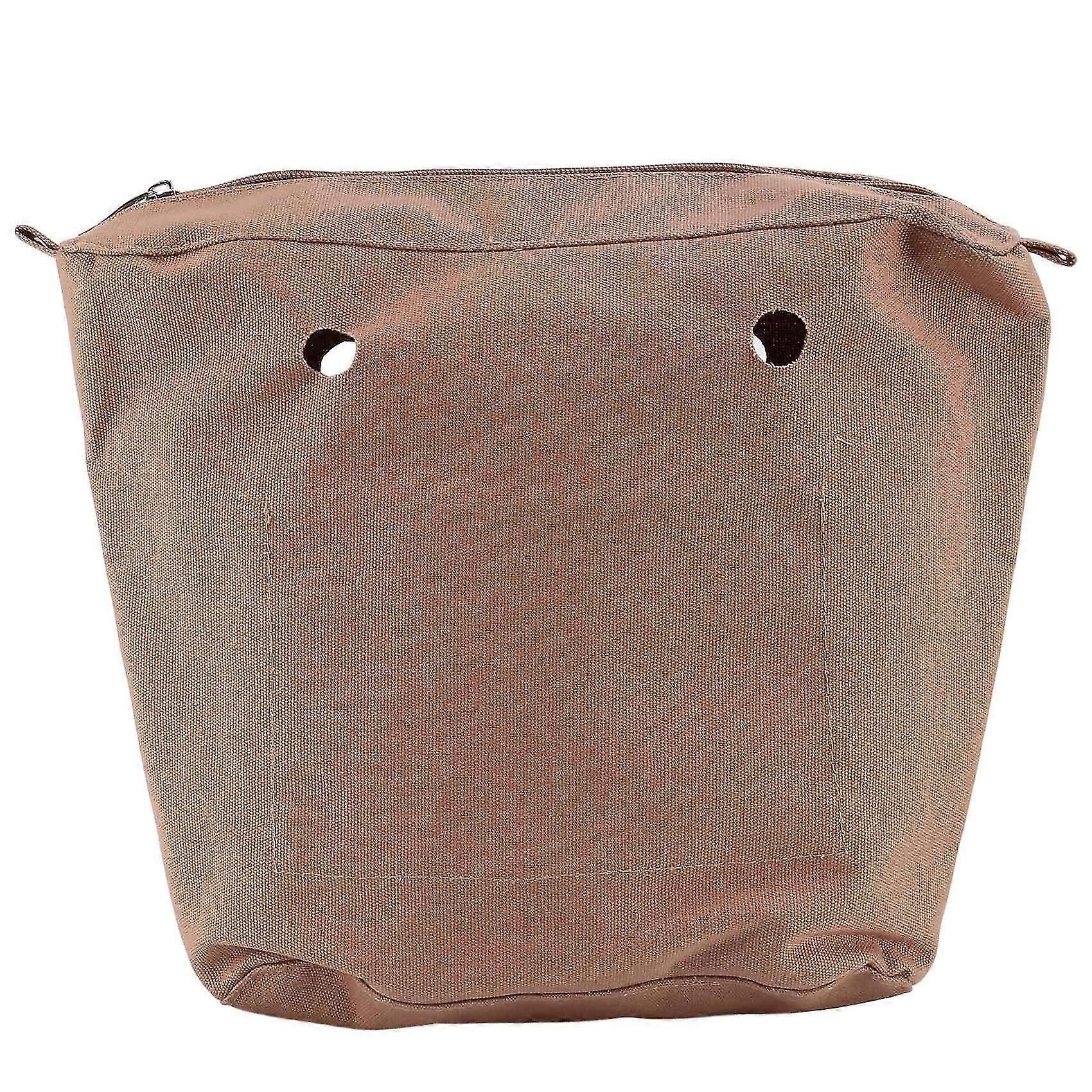Waterproof Solid Canvas Insert Inner Lining Insert Zipper Pocket For Obag O Bag Bag Deep Khaki Mini