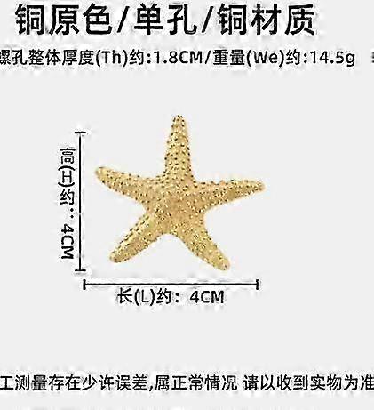 Mini Coastal Star Fish Shaped Attractive Kitchen Cabinet Knobs Beach Theme Brass Dresser Pull Handle